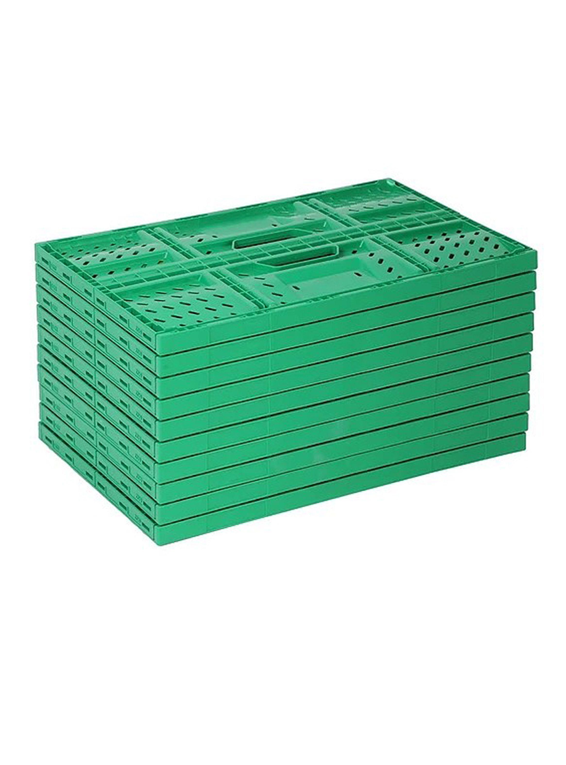 Pack 6 Caja Hortalicera Plegable Apilable 65 Lts 60x40x30 Cm-1