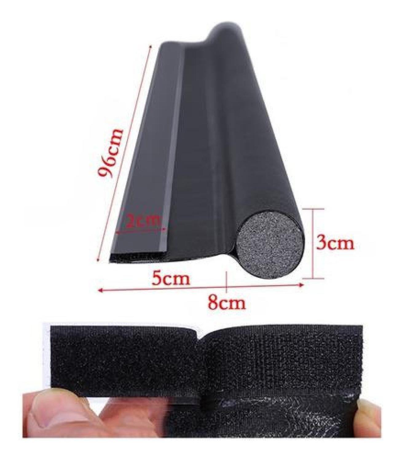 Burlete Simple Eco Cuero Y Esponja Aislante Puertas Negro-2