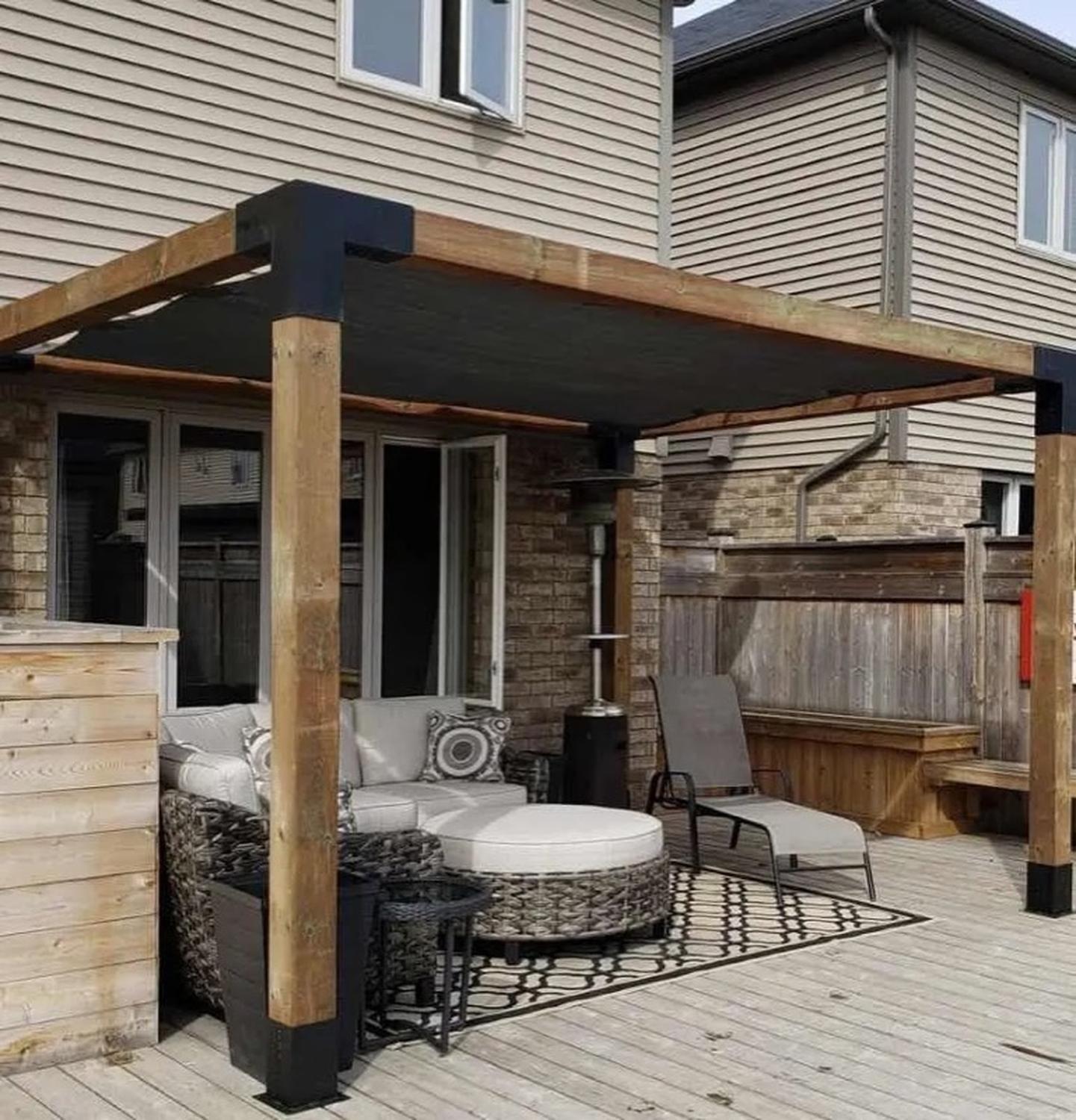 Soporte esquina Pérgola 4 Vías Acero Para Poste Madera 4x4-7