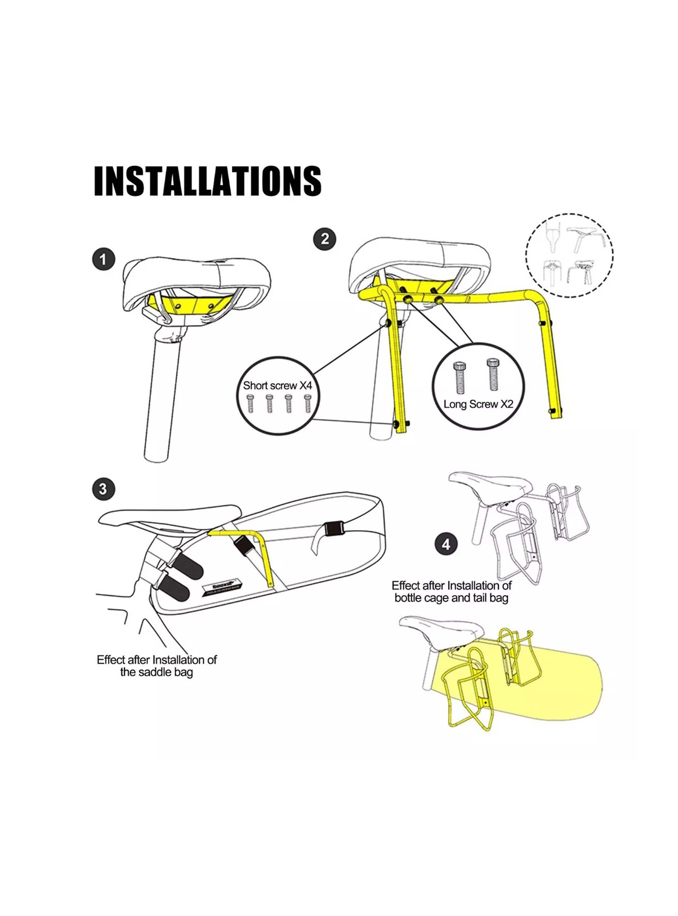 Soporte Estabilizador Trasero Sillín Bolso Bicicleta Ruta-6