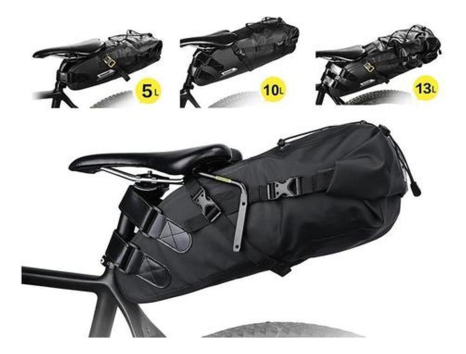 Soporte Estabilizador Trasero Sillín Bolso Bicicleta Ruta Negro-6