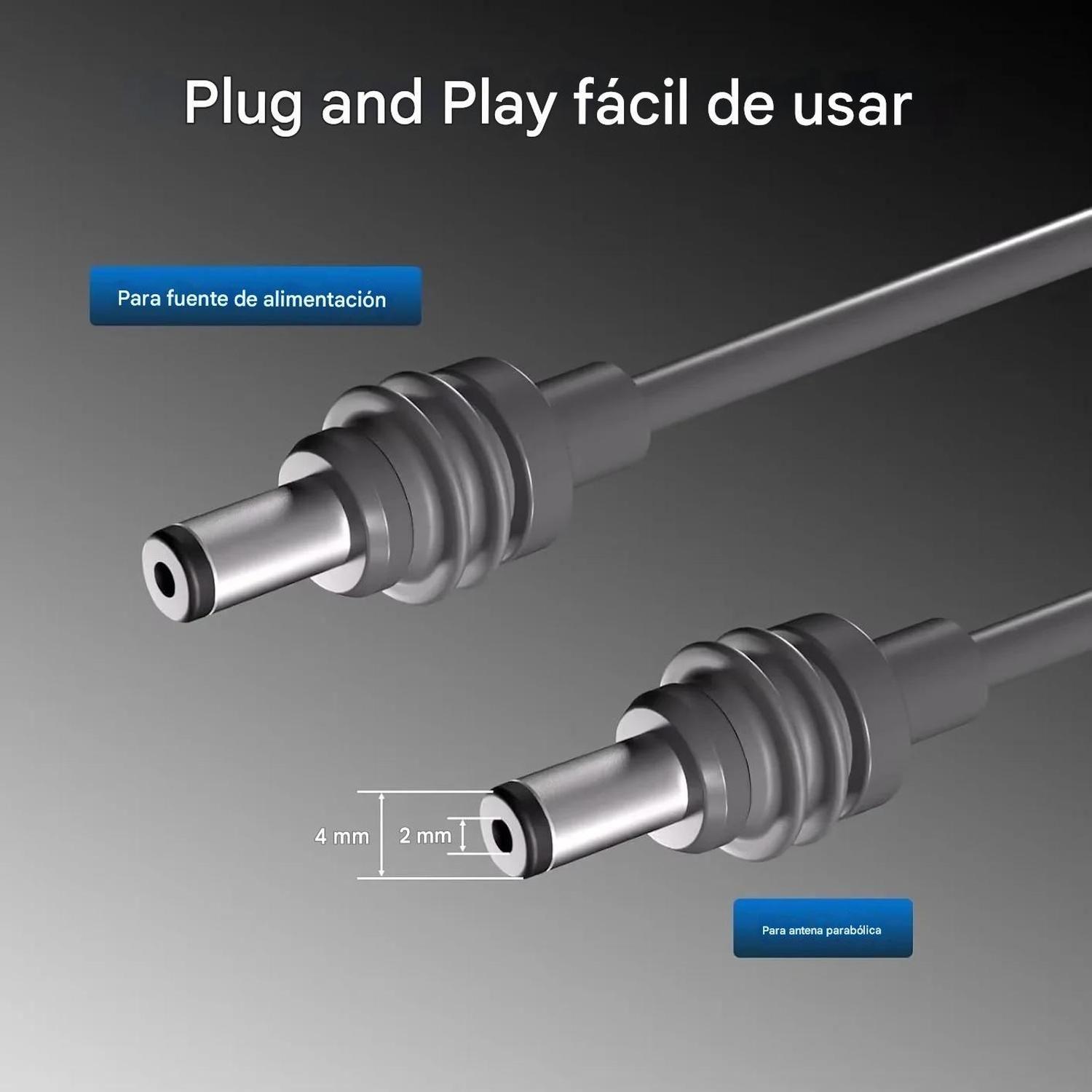 Cable 10 Metros Jack DC a DC 5.5x2.1 para Starlink Mini-4