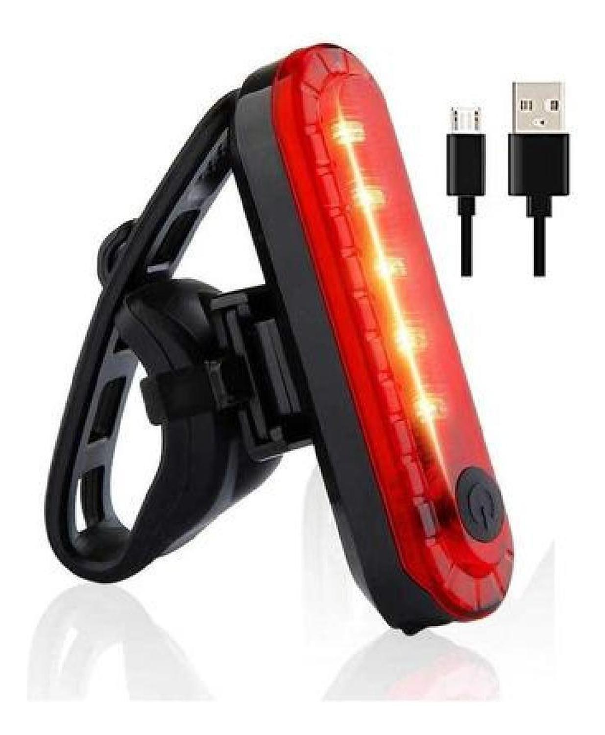 Juego Luces Trasera Y Delantera Bicicleta, Resistente Lluvia Negro-3