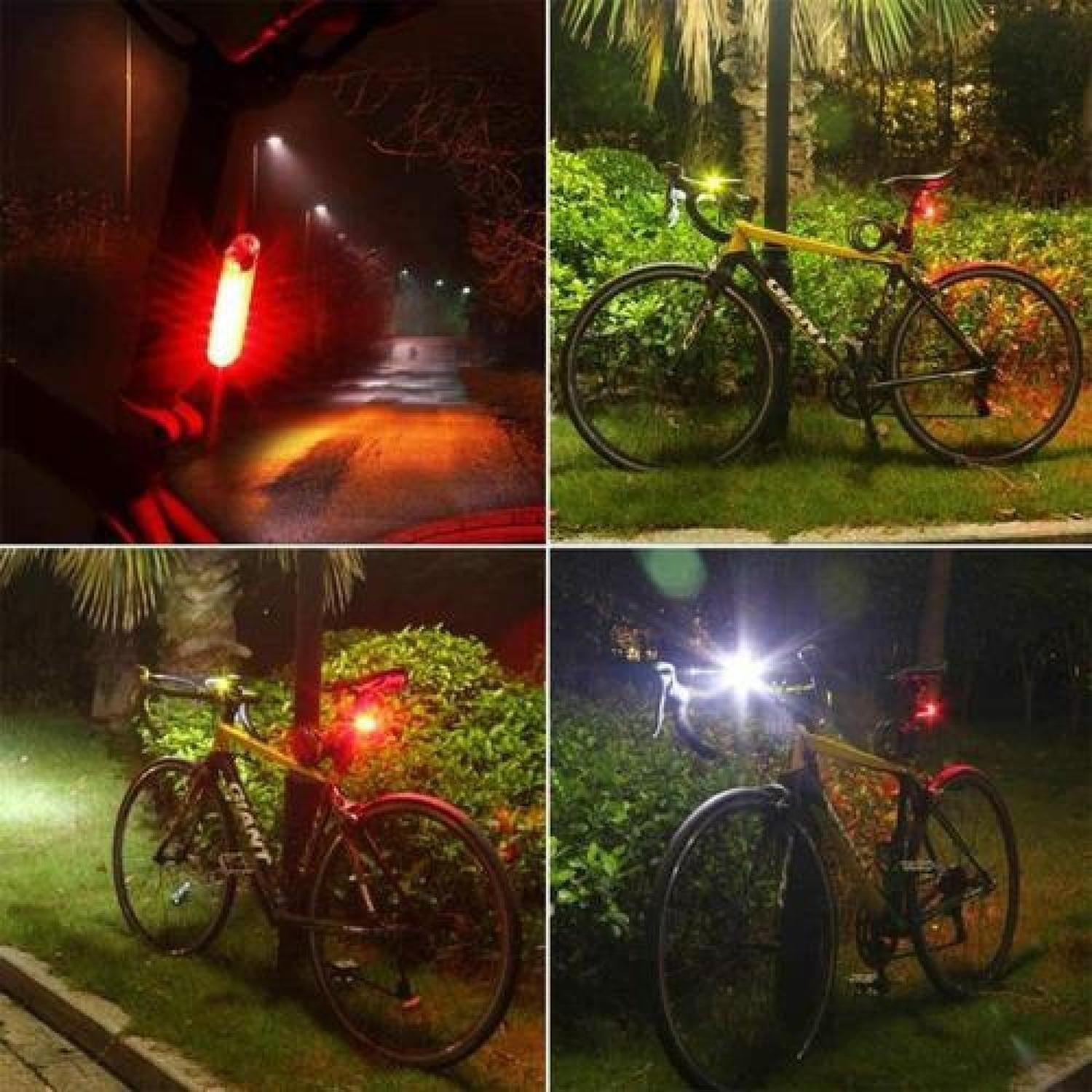 Juego Luces Trasera Y Delantera Bicicleta, Resistente Lluvia Negro-5