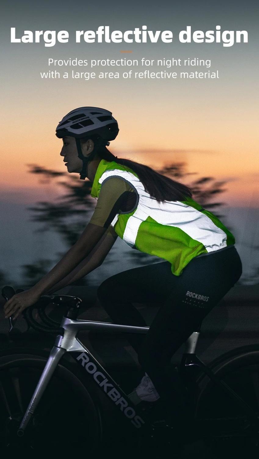 Tricota Rockbros Seguridad Reflectante Ciclismo Sin Mangas-6