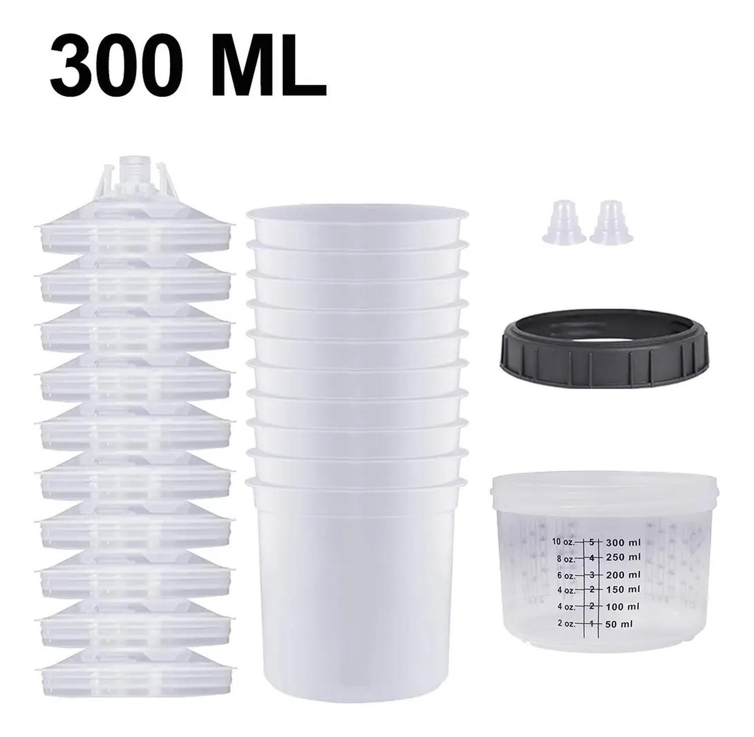 Kit 50 Vasos Mezcladores Pintura 300ml Sistema Pps Desechable-7