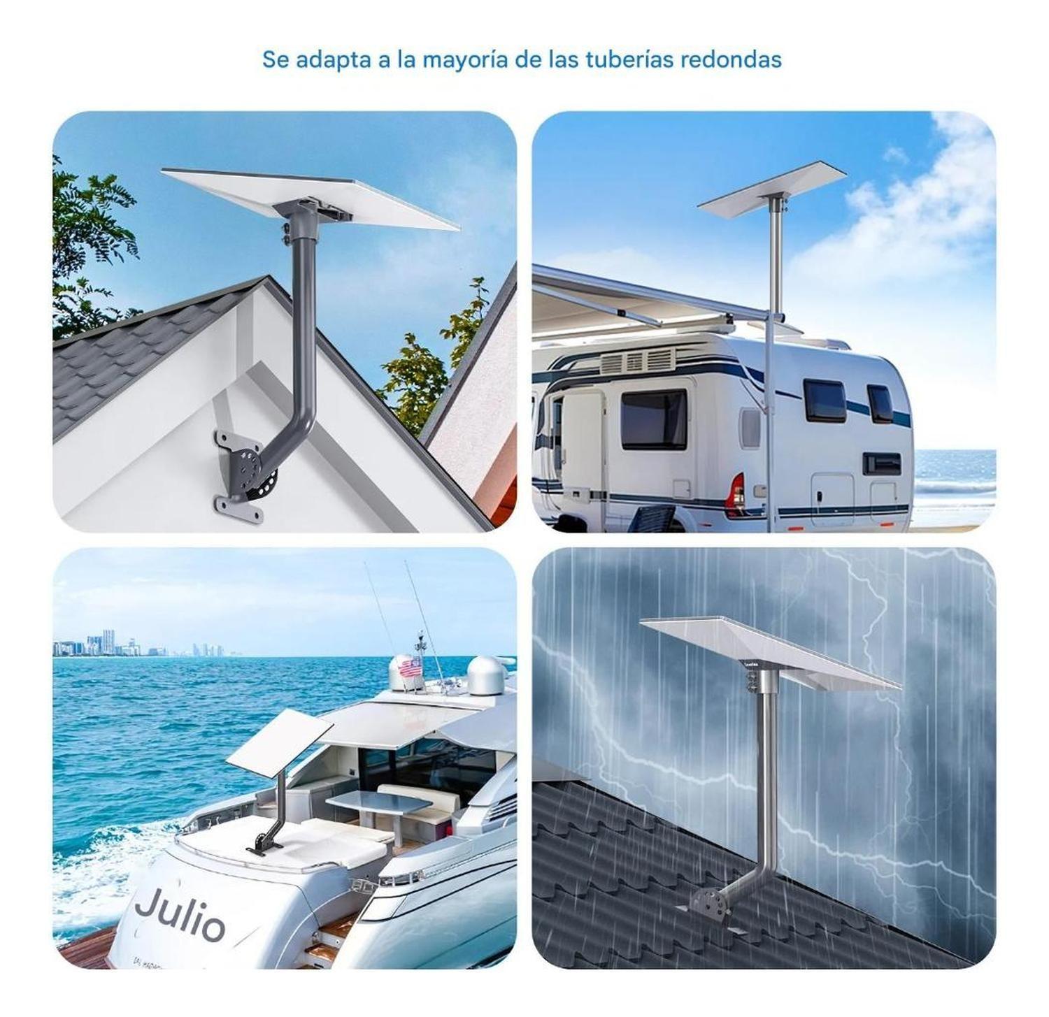 Adaptador Tubo Montaje Starlink Gen 3 Aleación Aluminio Gris-3