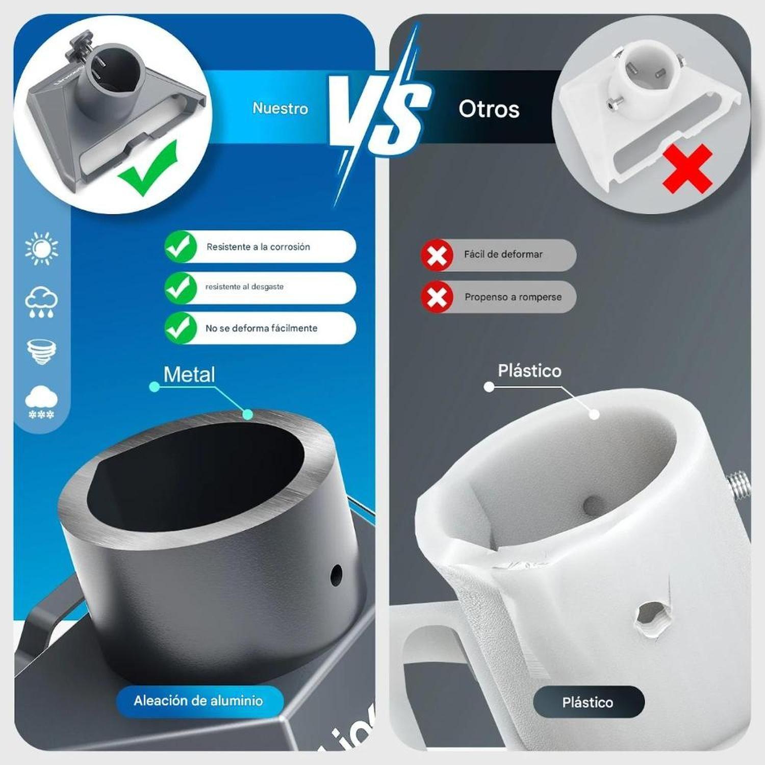 Adaptador Tubo Montaje Starlink Gen 3 Aleación Aluminio Gris-5