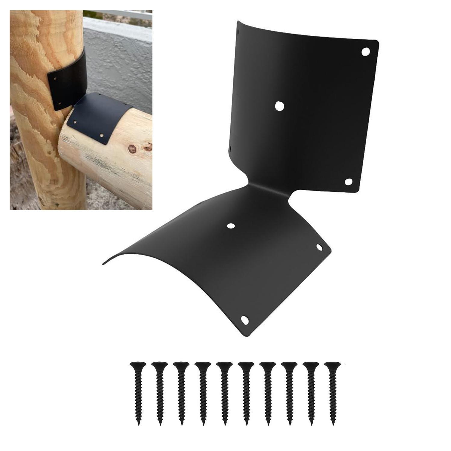Escuadra Conector Ángulo 90° Poste Redondo Madera-0