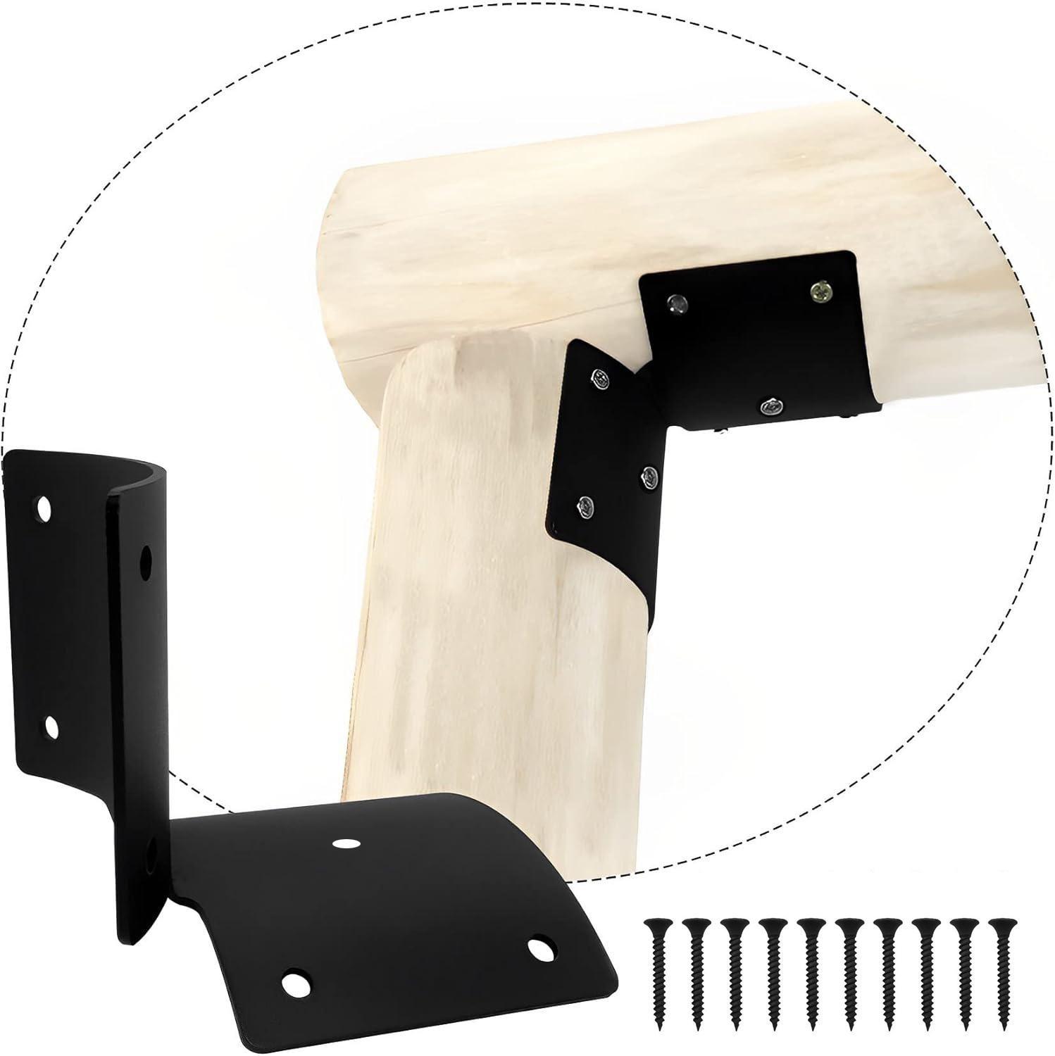 Escuadra Conector Ángulo 90° Poste Redondo Madera-5