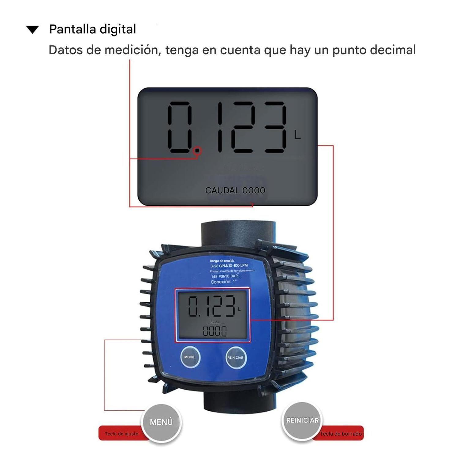 Medidor Flujo Digital Turbina K24 Rosca G1 Pulgada-3
