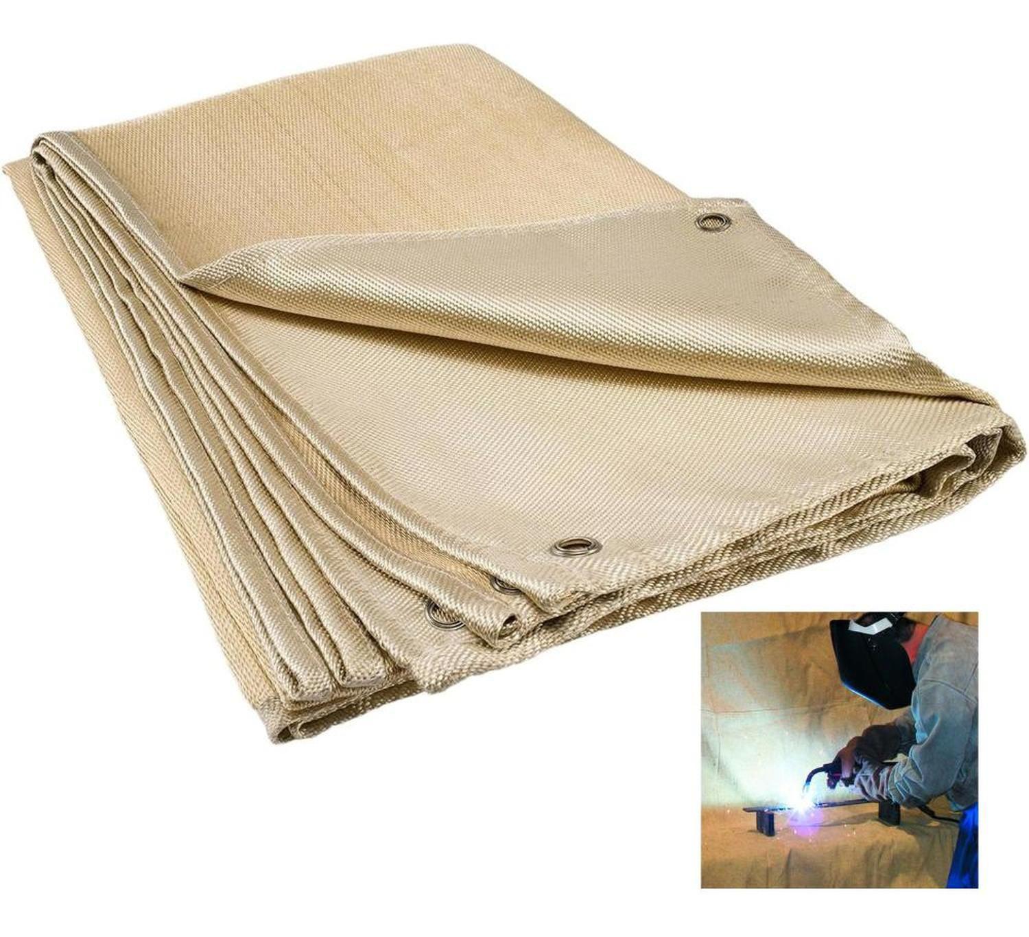 Manta Ignífuga Fibra Vidrio 240x180cm Soldadura Tela Térmica Crema-0