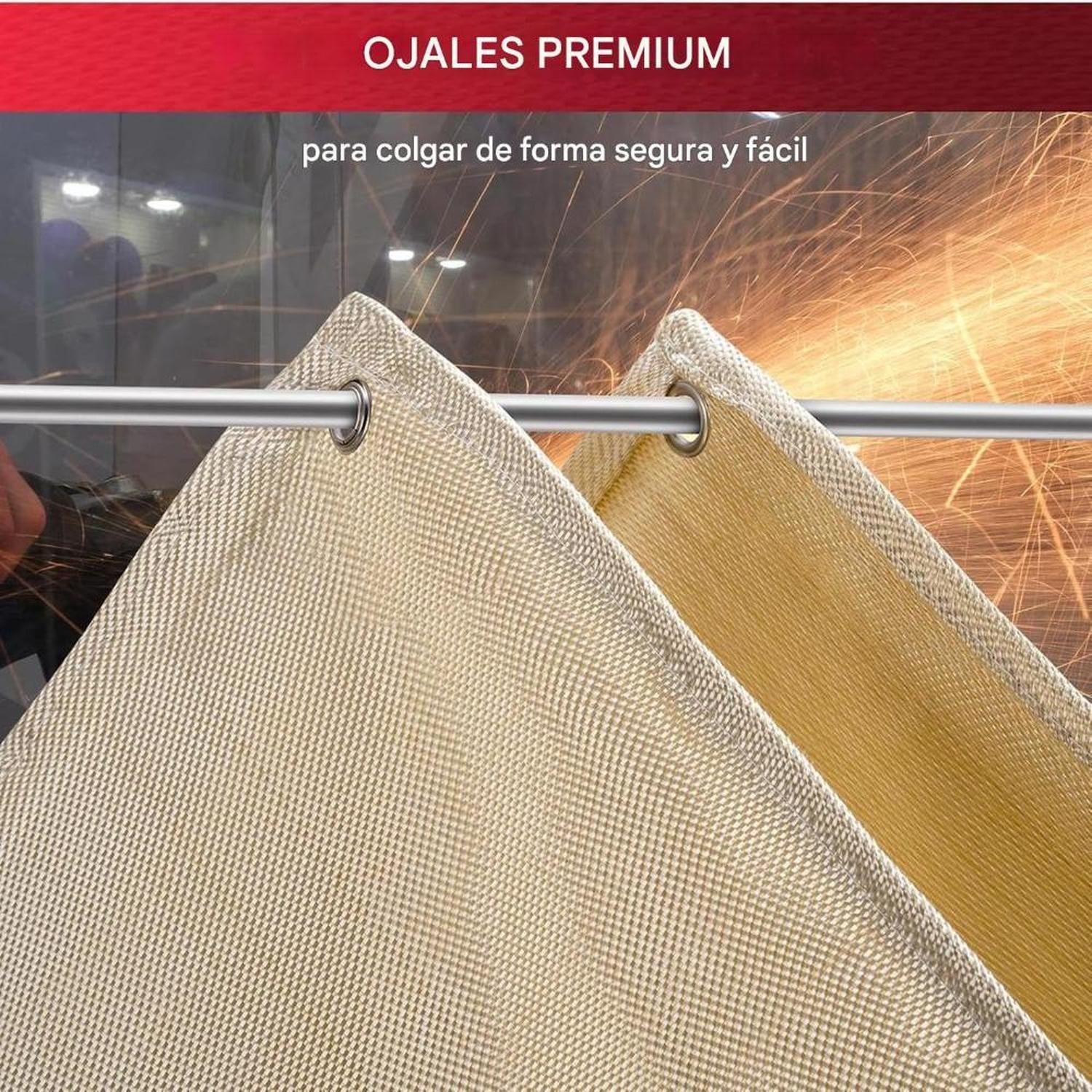 Manta Ignífuga Fibra Vidrio 240x180cm Soldadura Tela Térmica Crema-4