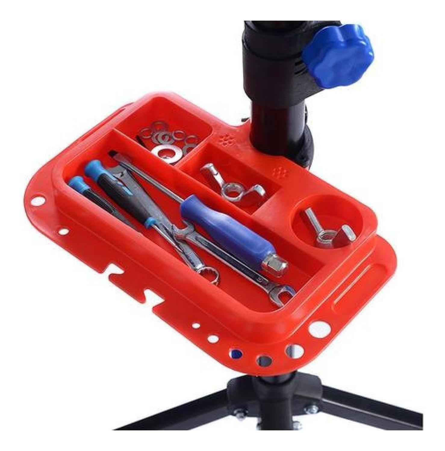 Atril Soporte Mantención Bicicletas Ajustable Plegable Negro Con Rojo 4 Patas-4