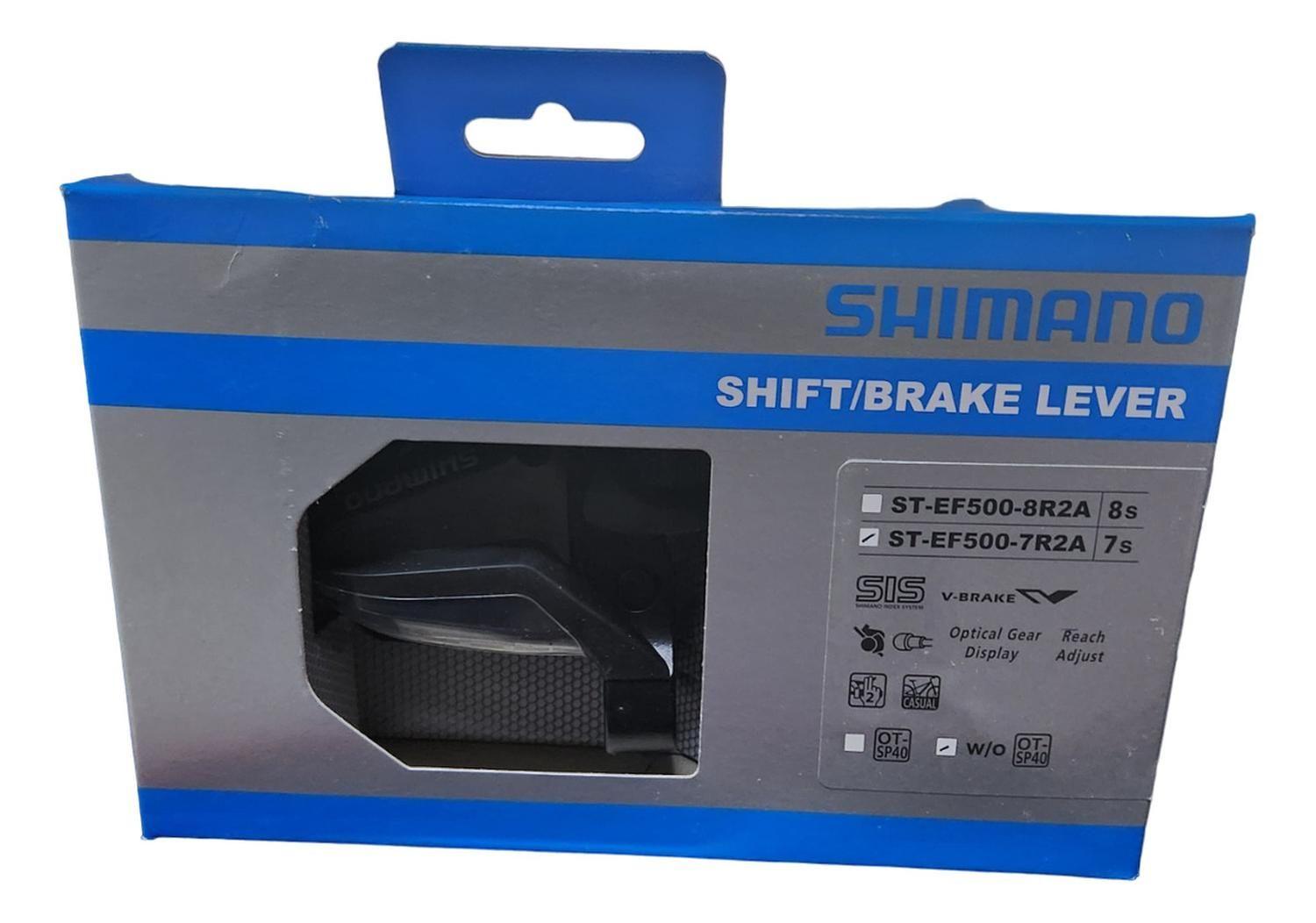 Set Manillas Cambio Shifter Freno Shimano St-ef500 3x7v R L - Negro-2