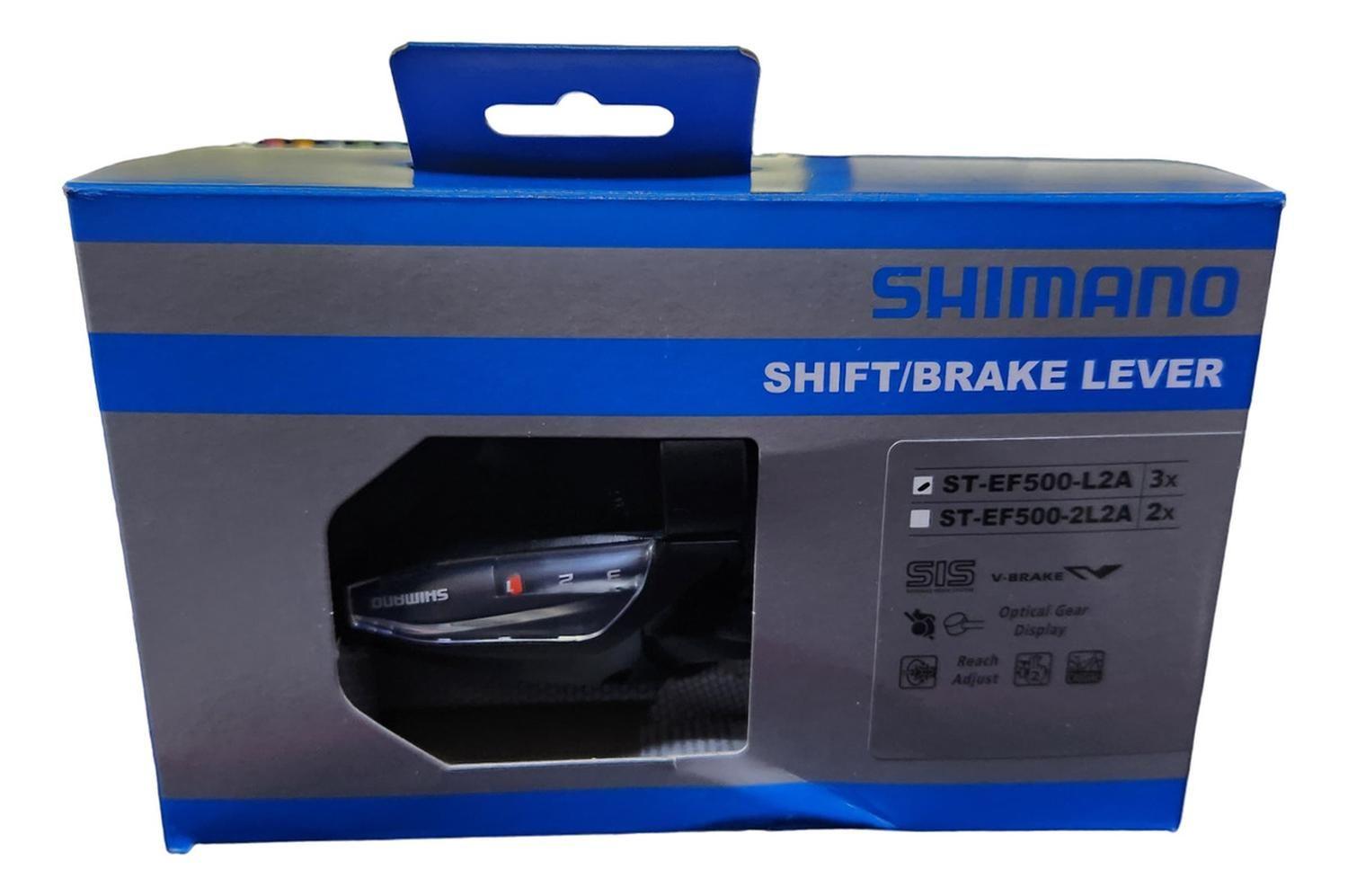 Set Manillas Cambio Shifter Freno Shimano St-ef500 3x7v R L - Negro-5