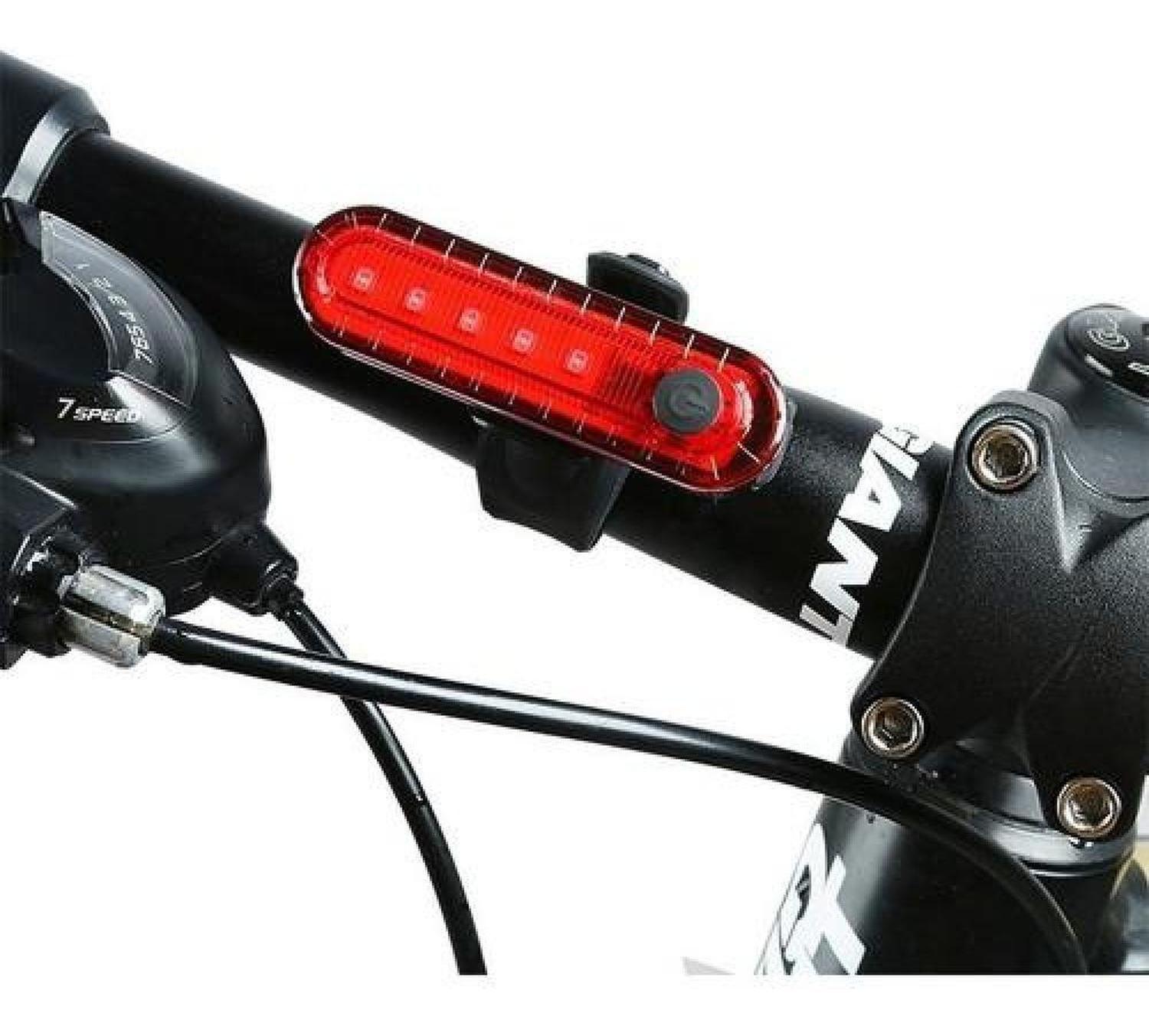 Luz Brillante Roja Para Bicicleta, Trasera Usb-3
