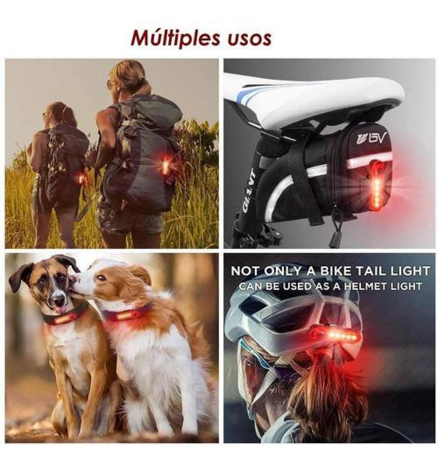 Luz Brillante Roja Para Bicicleta, Trasera Usb-4