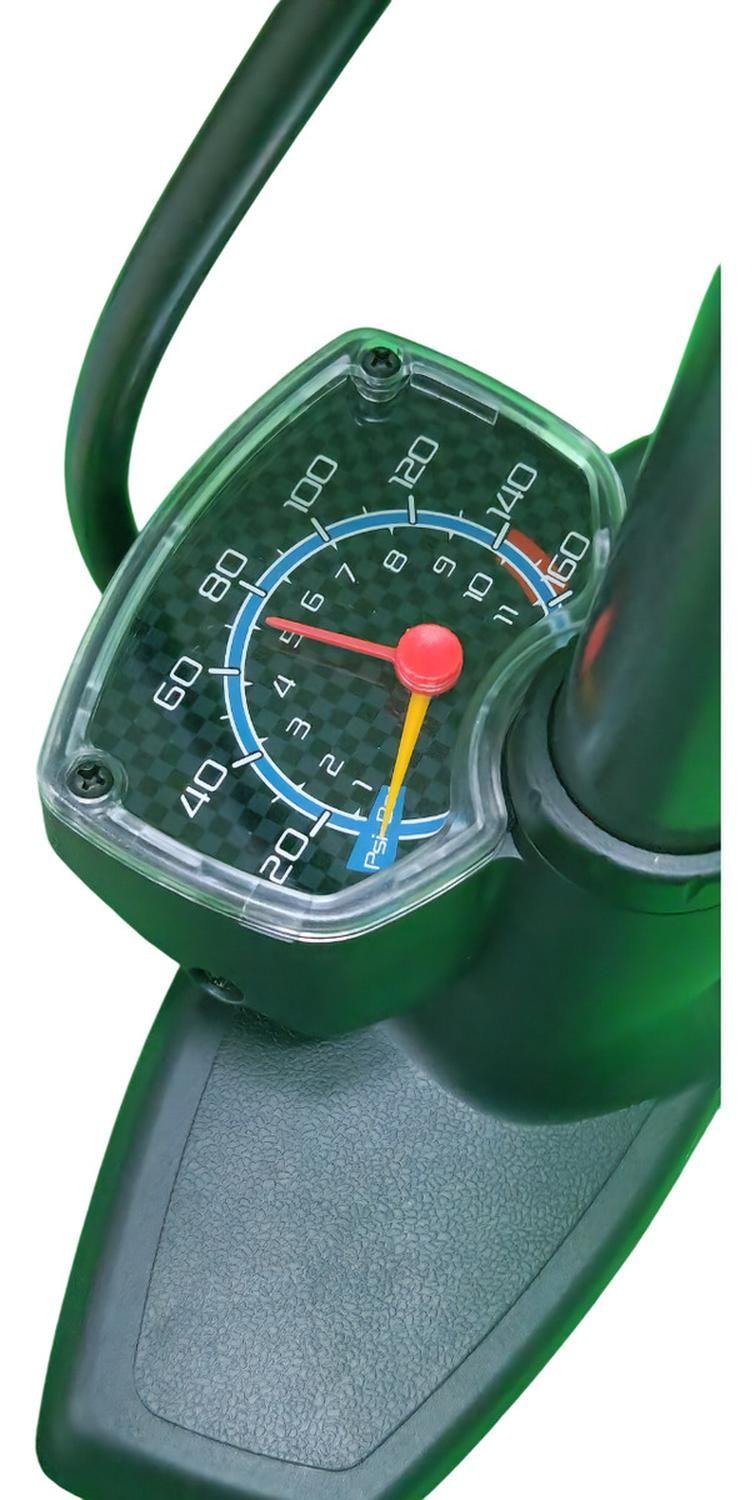 Bombín Pie Beto 25'' Manómetro 160 Psi Válvula Auto Schrader - Negro-3