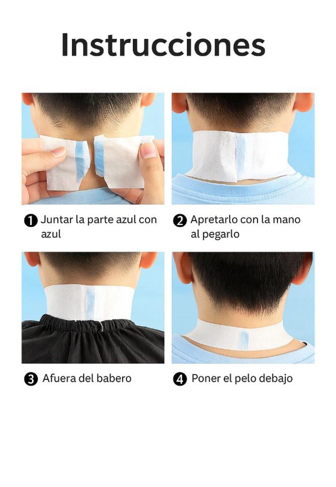 Rollo 100 Tiras Desechables Papel Cuello Peluquería Barbería-3