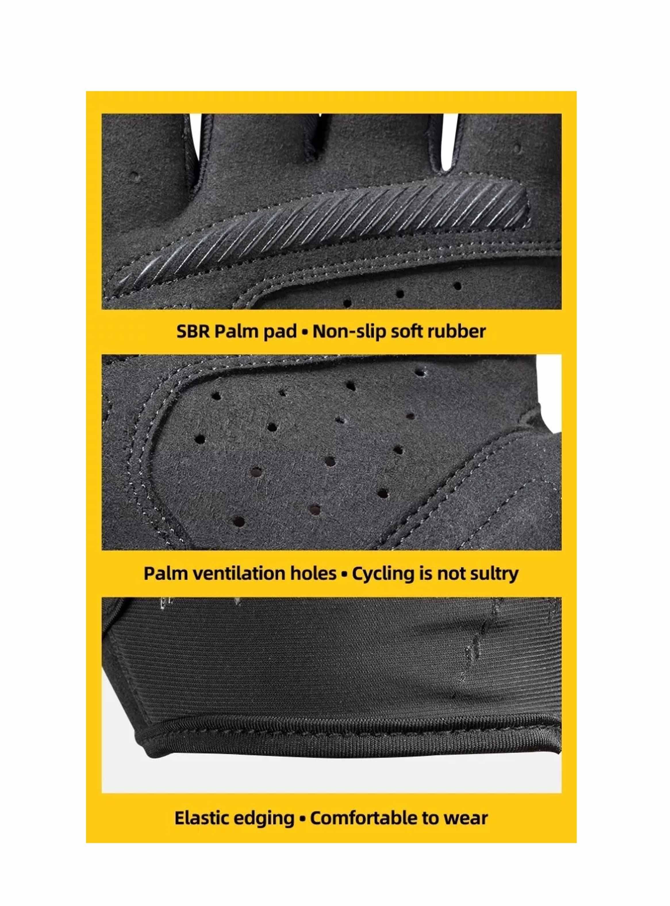 Guantes Reflectantes Rockbros, Mtb Ruta Dedo Largo Bicicleta-5