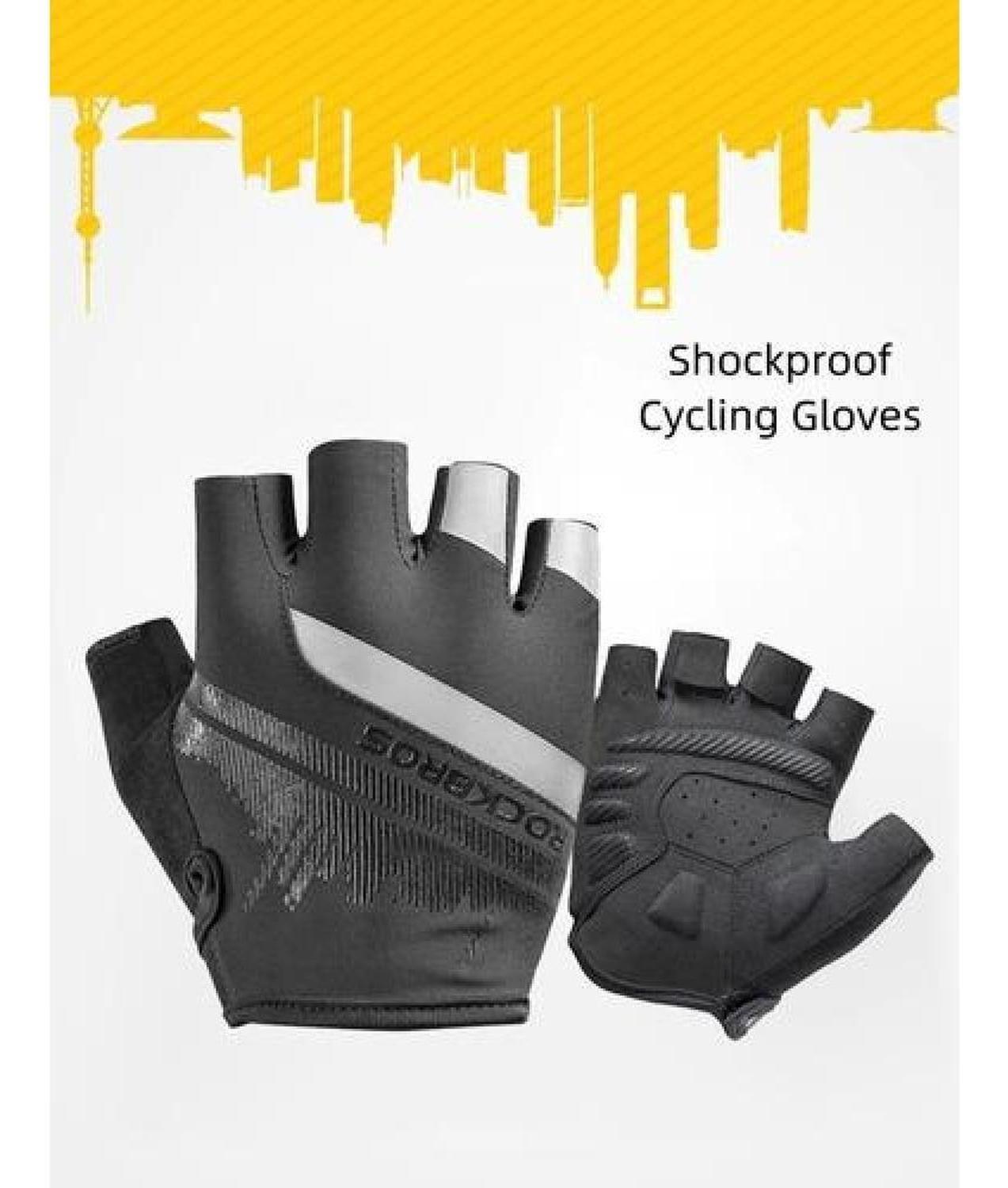 Guantes Reflectantes Rockbros Dedo Corto Mtb Ruta Bicicleta-2