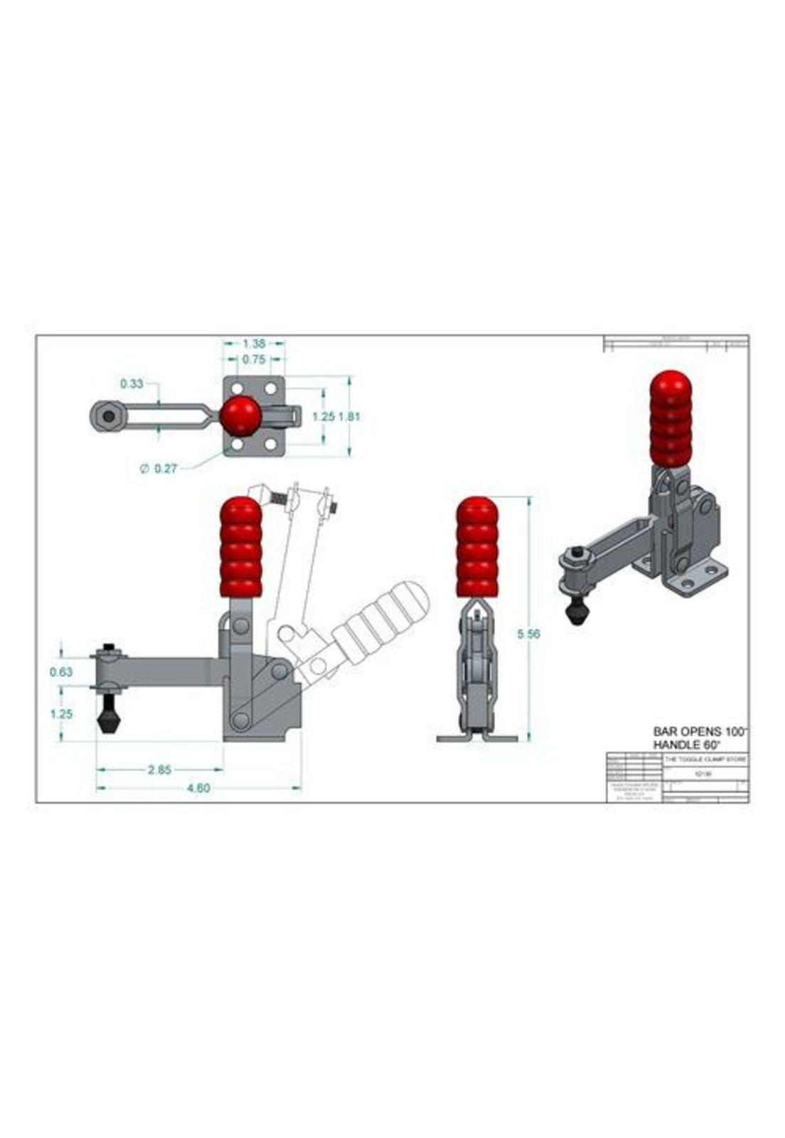 Pack 2 Clamp Presión Vertical Gh-12130 227kg Tirador Rápido-5