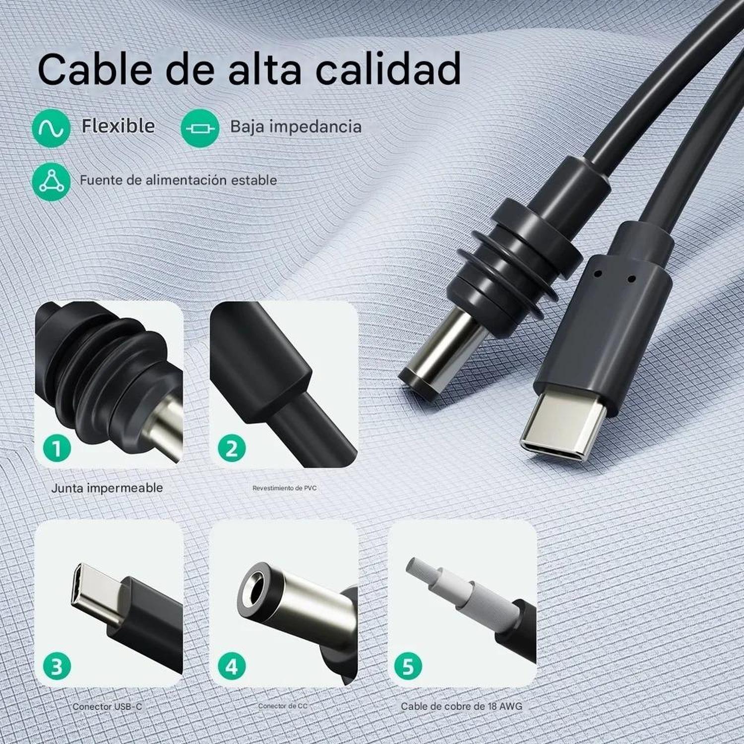 Cable Alimentación Antena Starlink Mini 5 Metros 100W IP67-2
