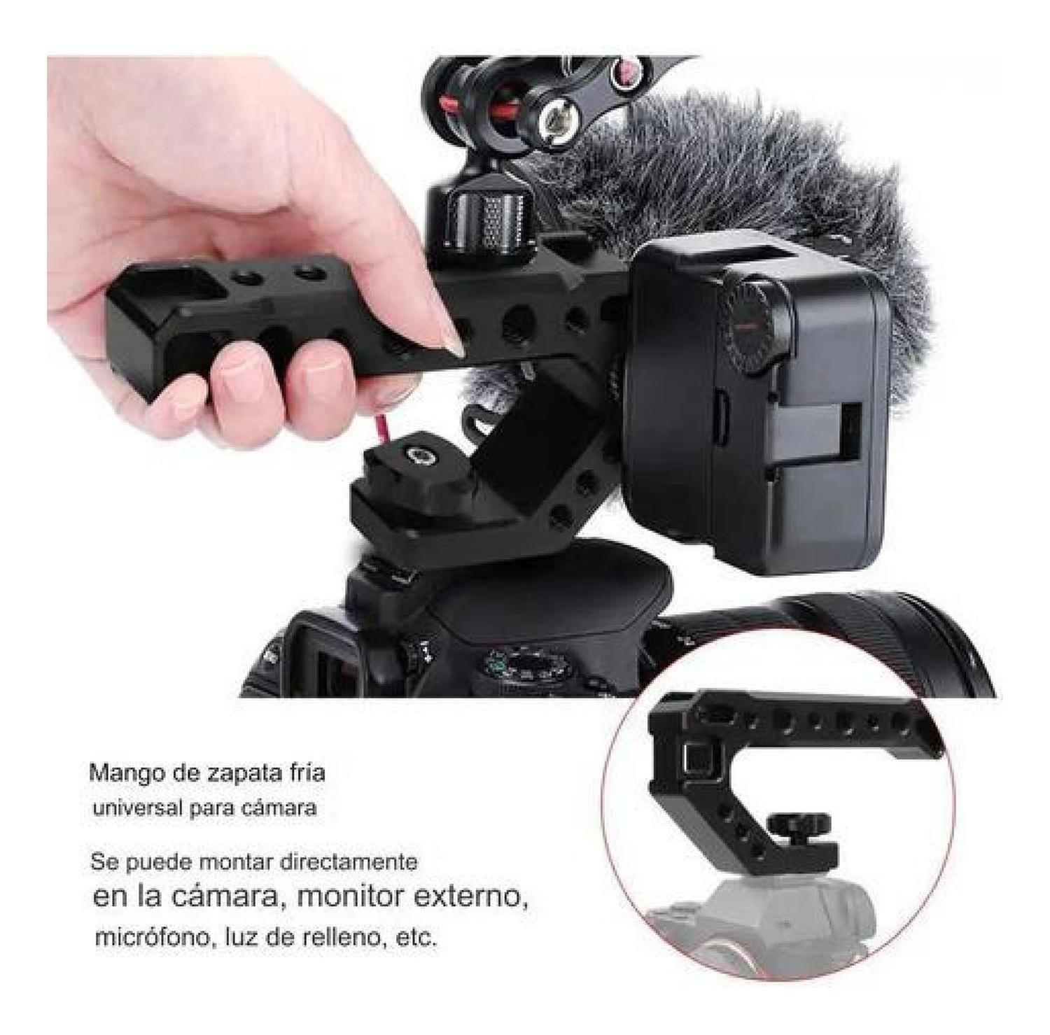 Soporte Manual De Cámaras Micrófono Luces Slr Estabilizador Negro-2
