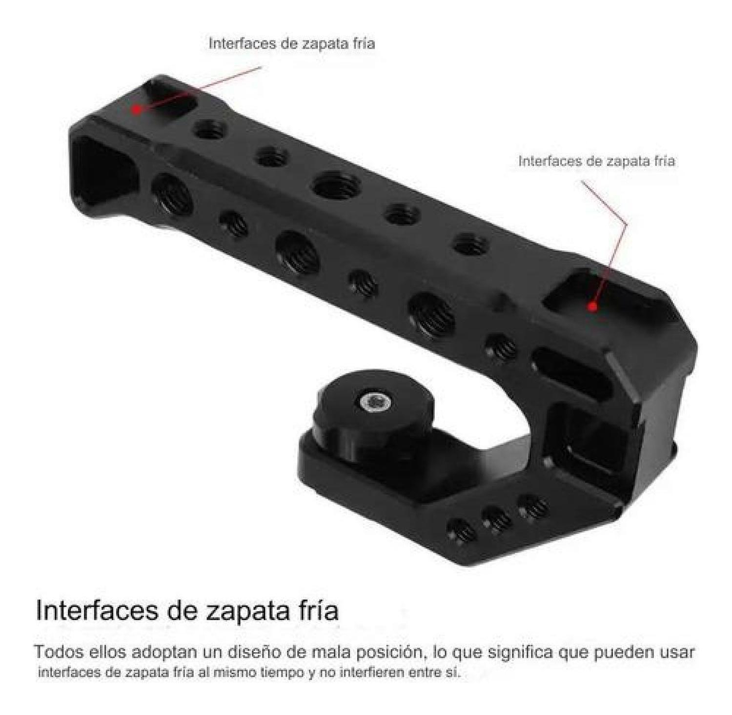 Soporte Manual De Cámaras Micrófono Luces Slr Estabilizador Negro-7