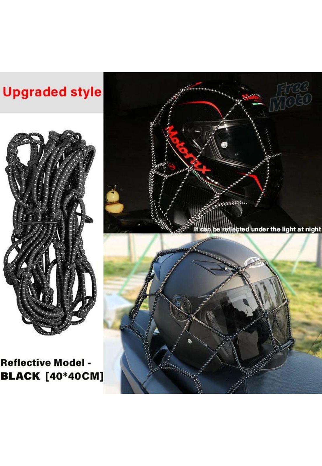 Red Equipaje Moto Casco Reflectante 6 Ganchos Elastico-3