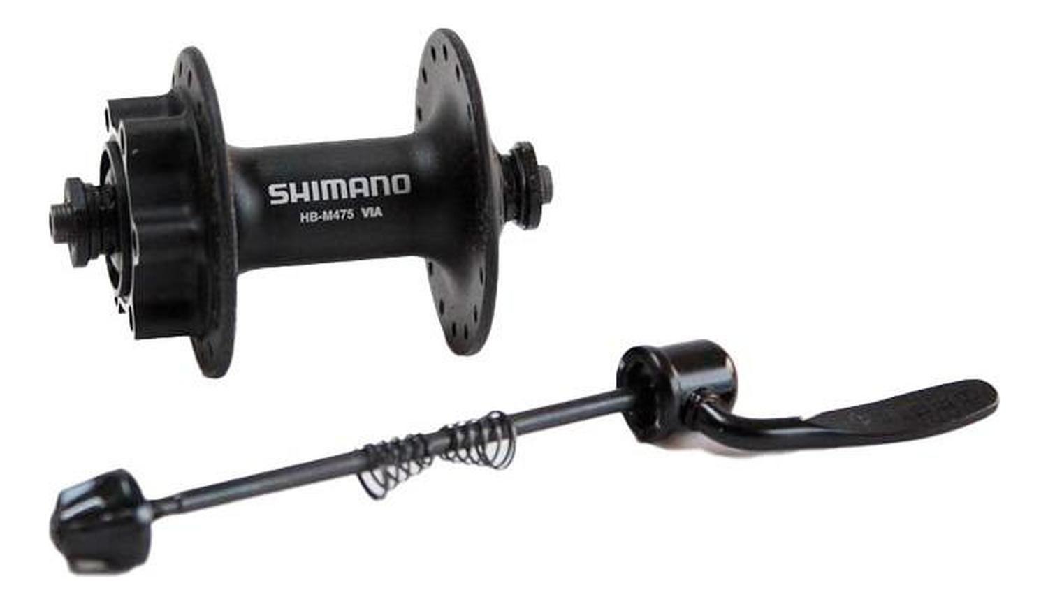 Maza Buje Shimano Hb-m475 Delantera Mtb 36h Negra 6 Pernos Negro-2