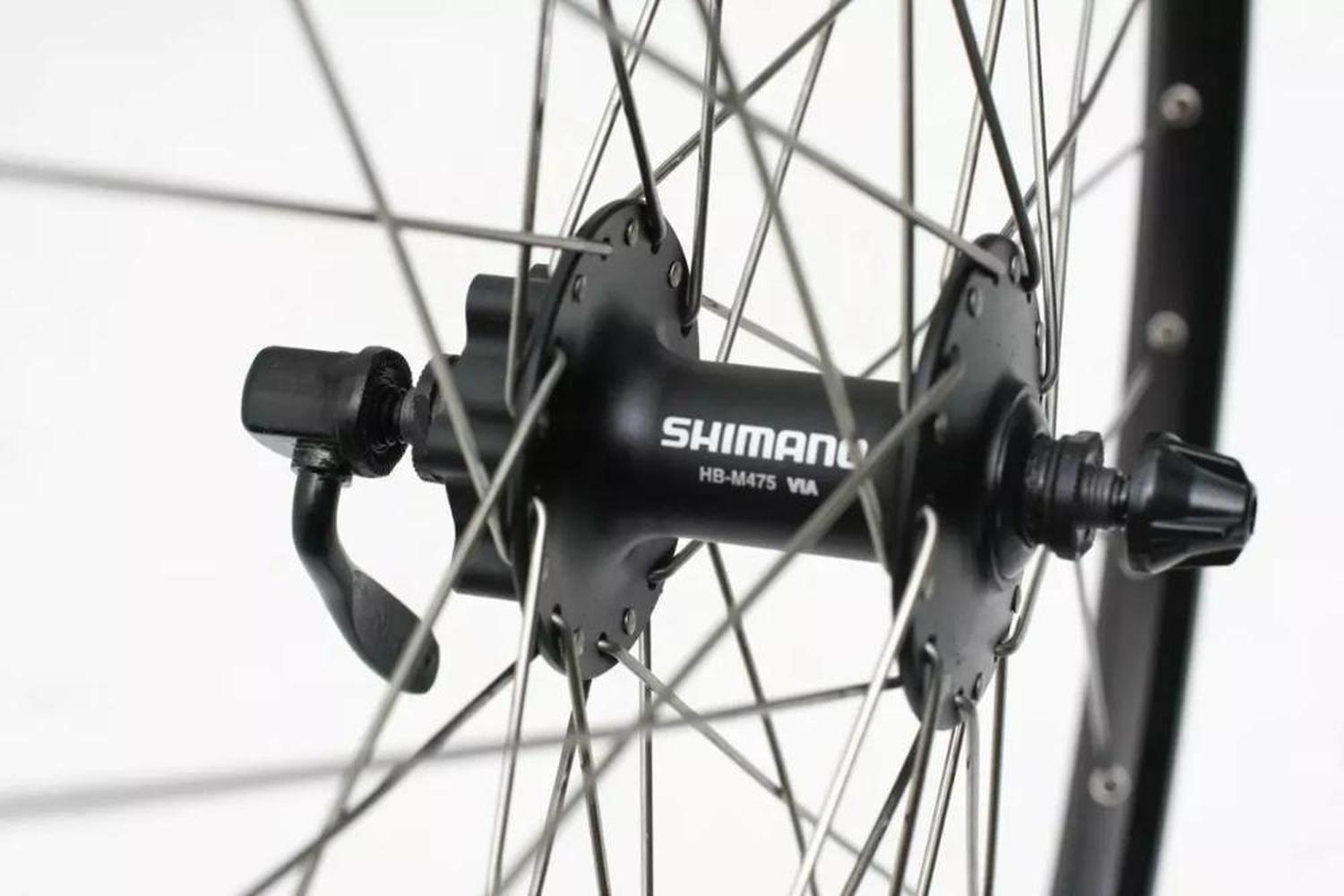 Maza Buje Shimano Hb-m475 Delantera Mtb 36h Negra 6 Pernos Negro-4