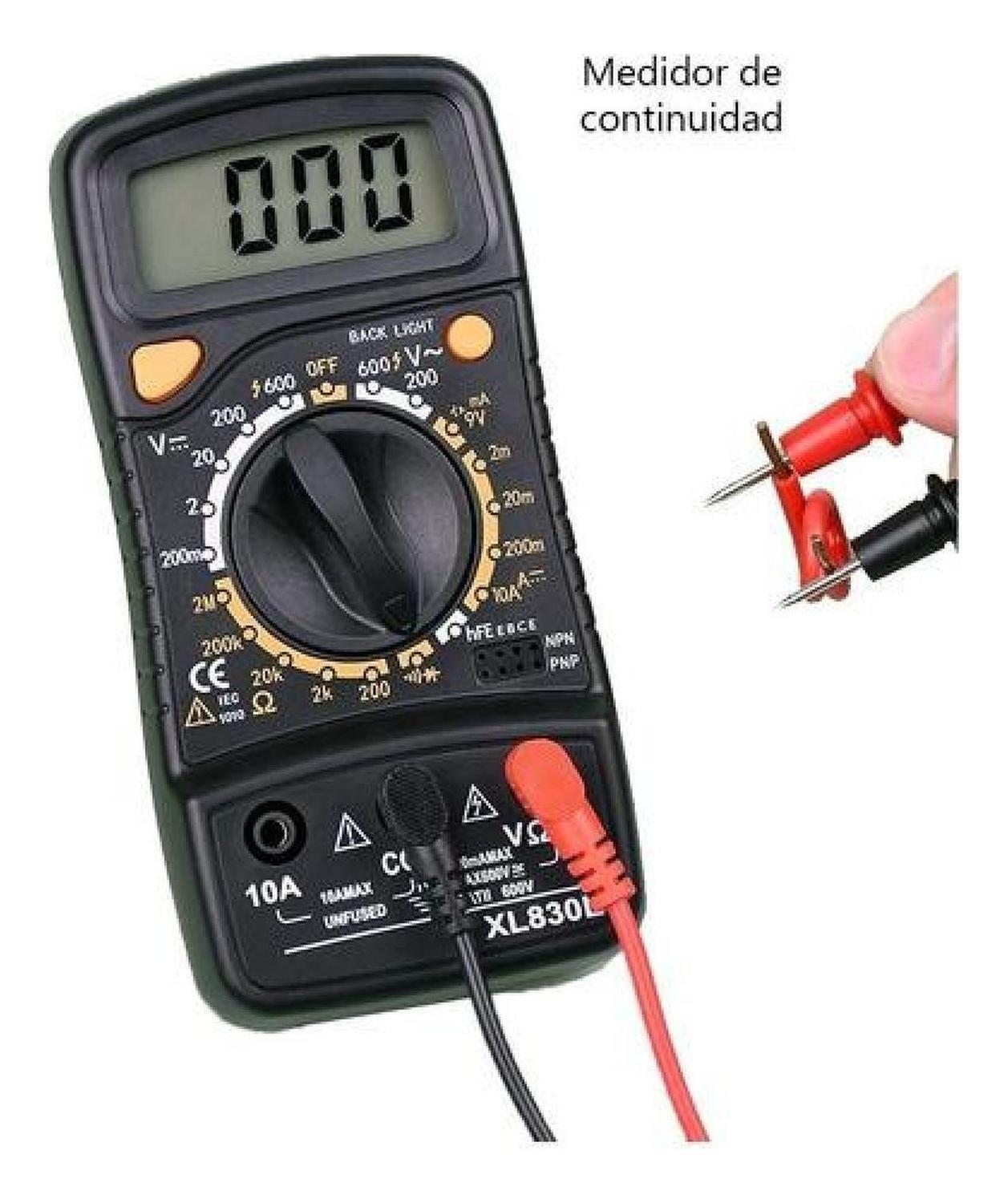 Multímetro Profesional Tester Pantalla Digital Lcd + Batería-8
