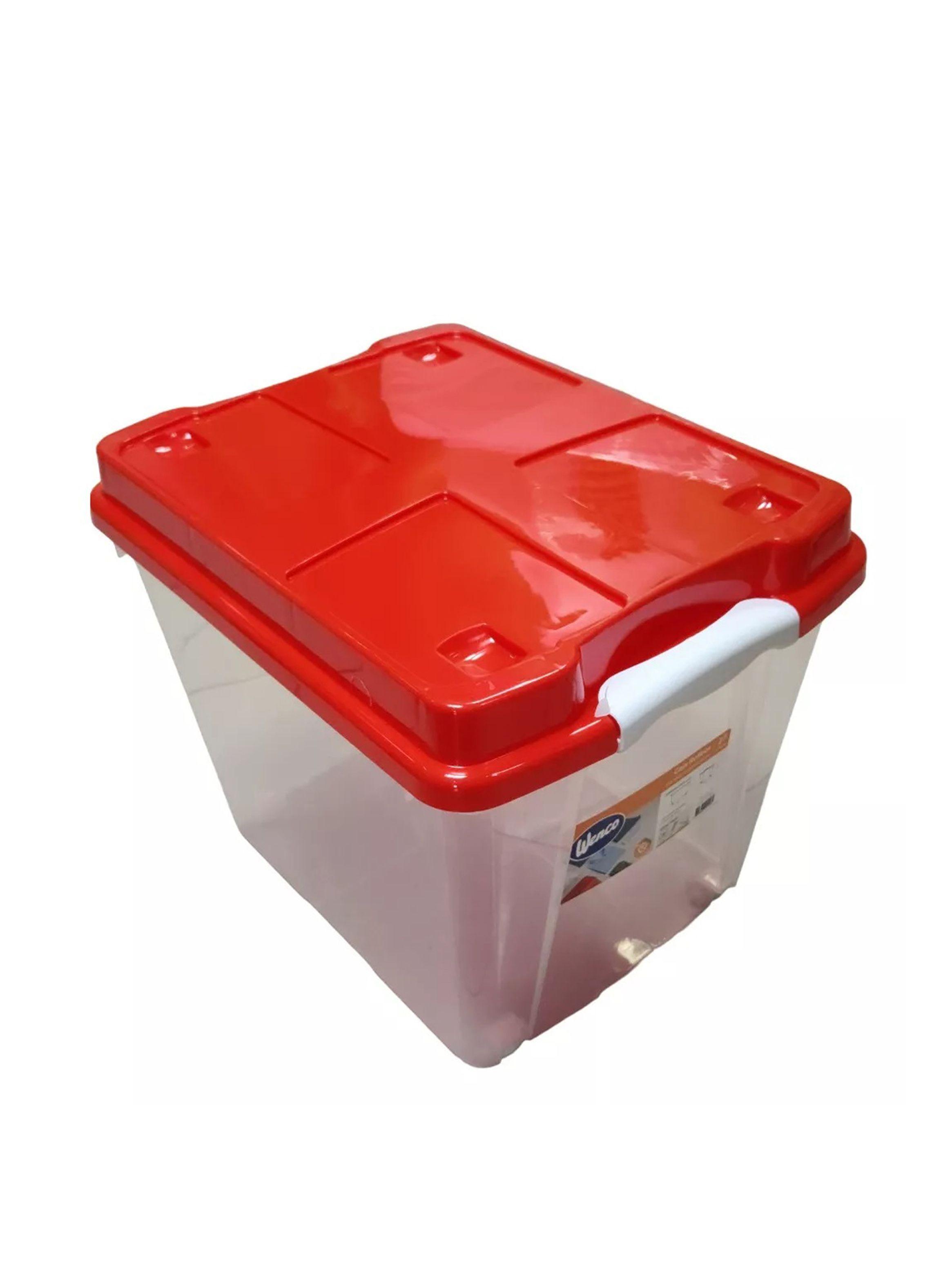 Pack 10 Cajas Organizadoras 27lts Wenco C/ Ruedas 31x30x40cm-3