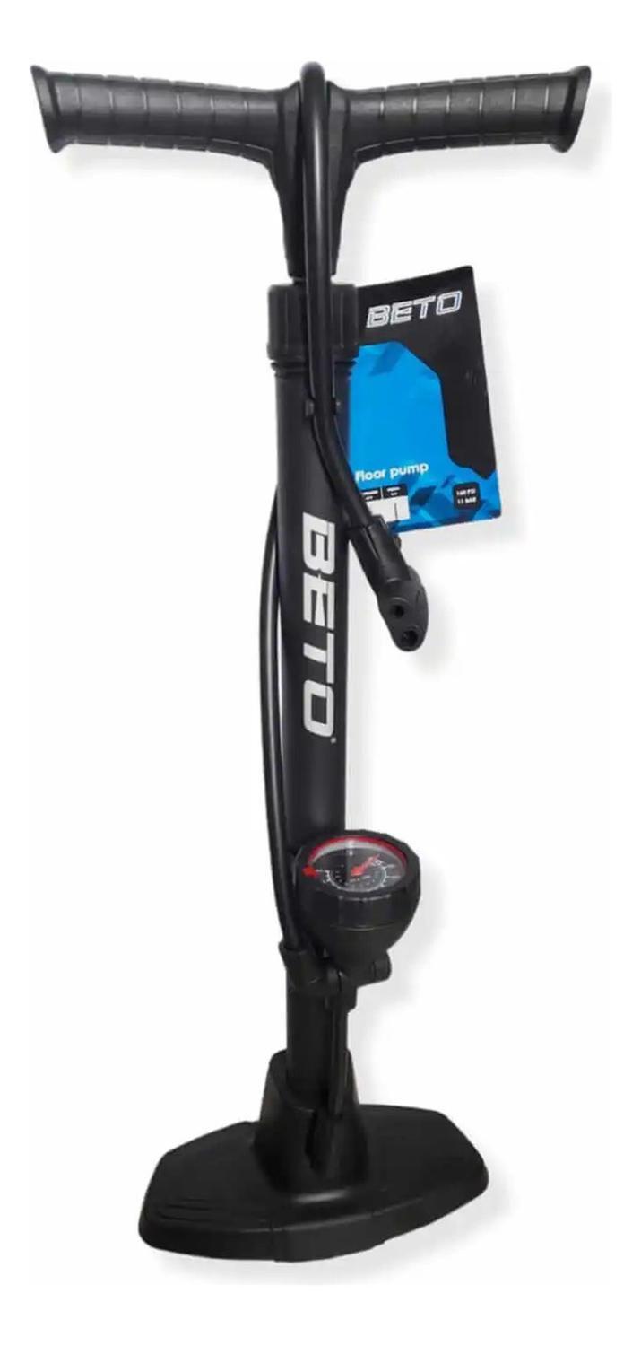 Bombín De Pie Beto 160 Psi Cmp-114 Manómetro Doble Válvula Negro-0