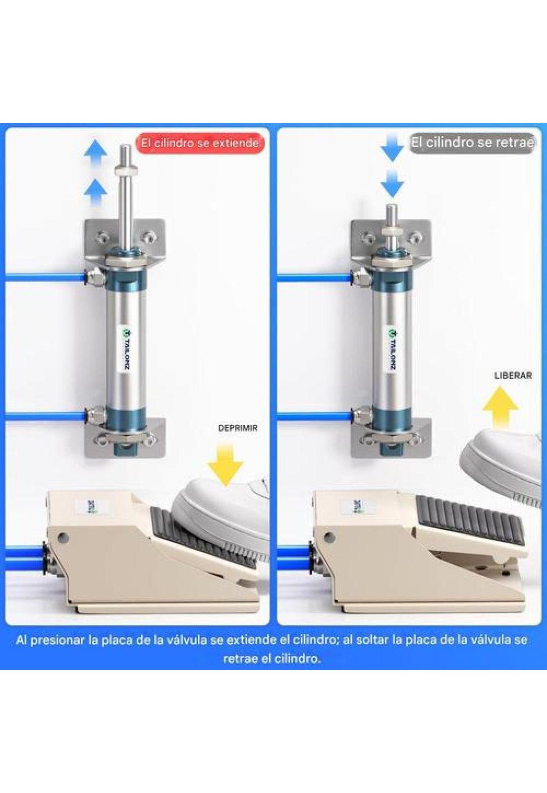 Válvula Neumática De Pedal Fv320 Prensa 3/2 Neumática Medida-8