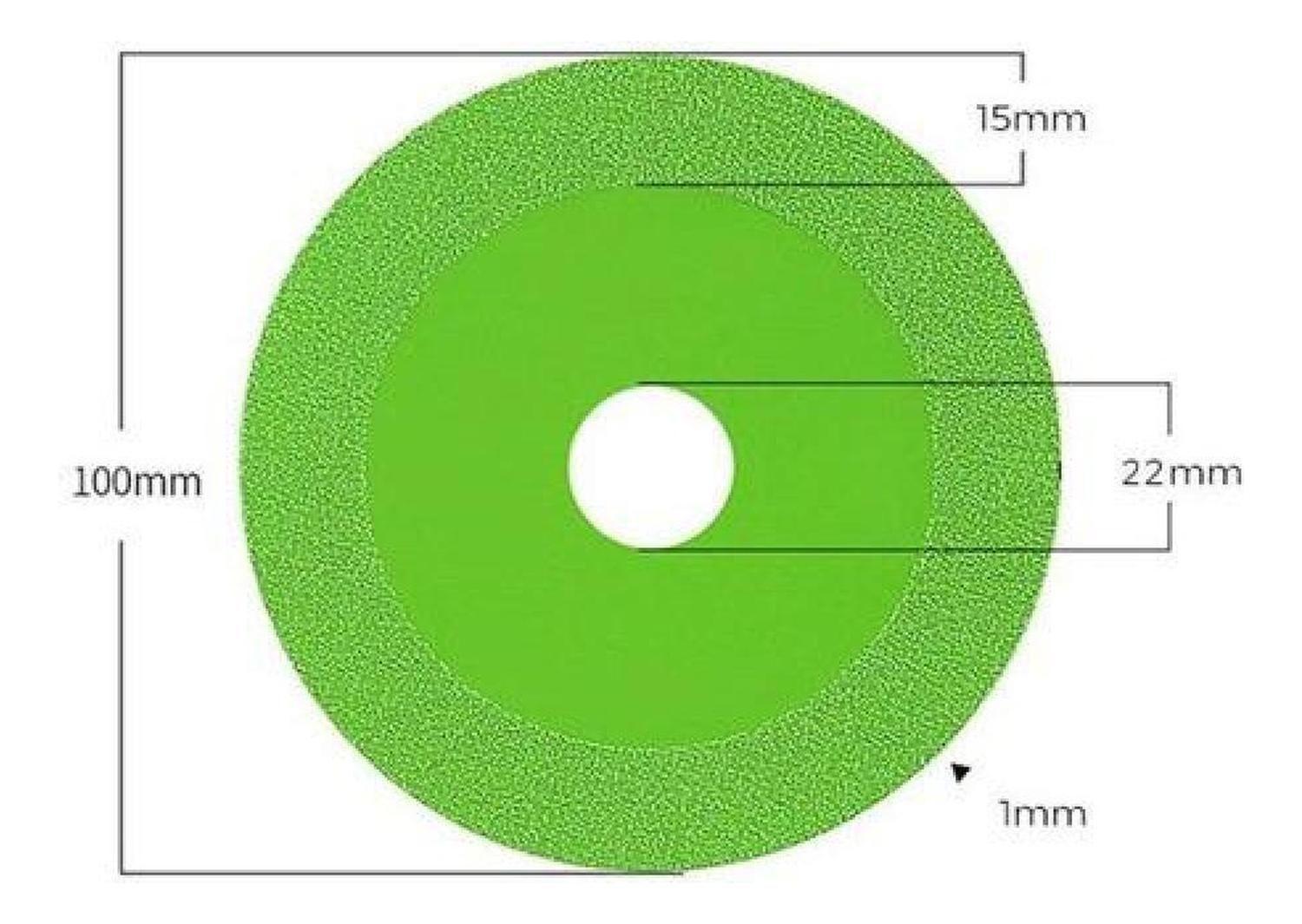 Disco De Diamante Corte Vidrio Para Esmeril Estándar Chile Verde-2