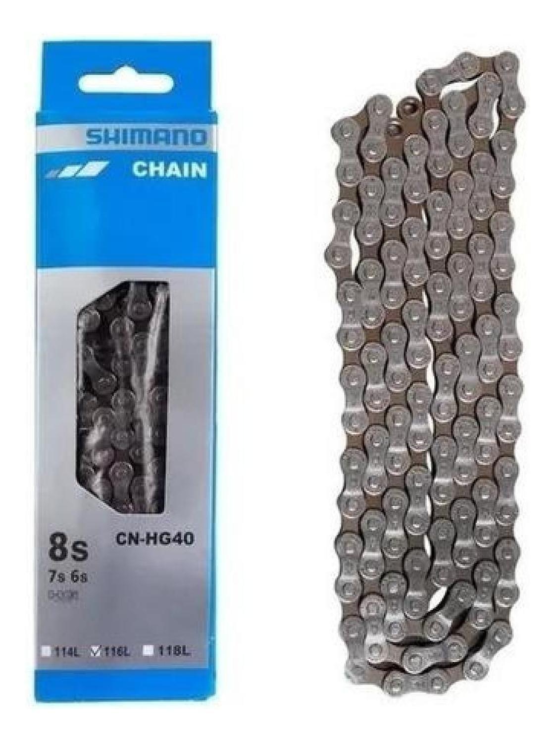 Cadena De Bicicleta Shimano Cn-hg40 116 Links 6, 7, 8 V Plateado-0