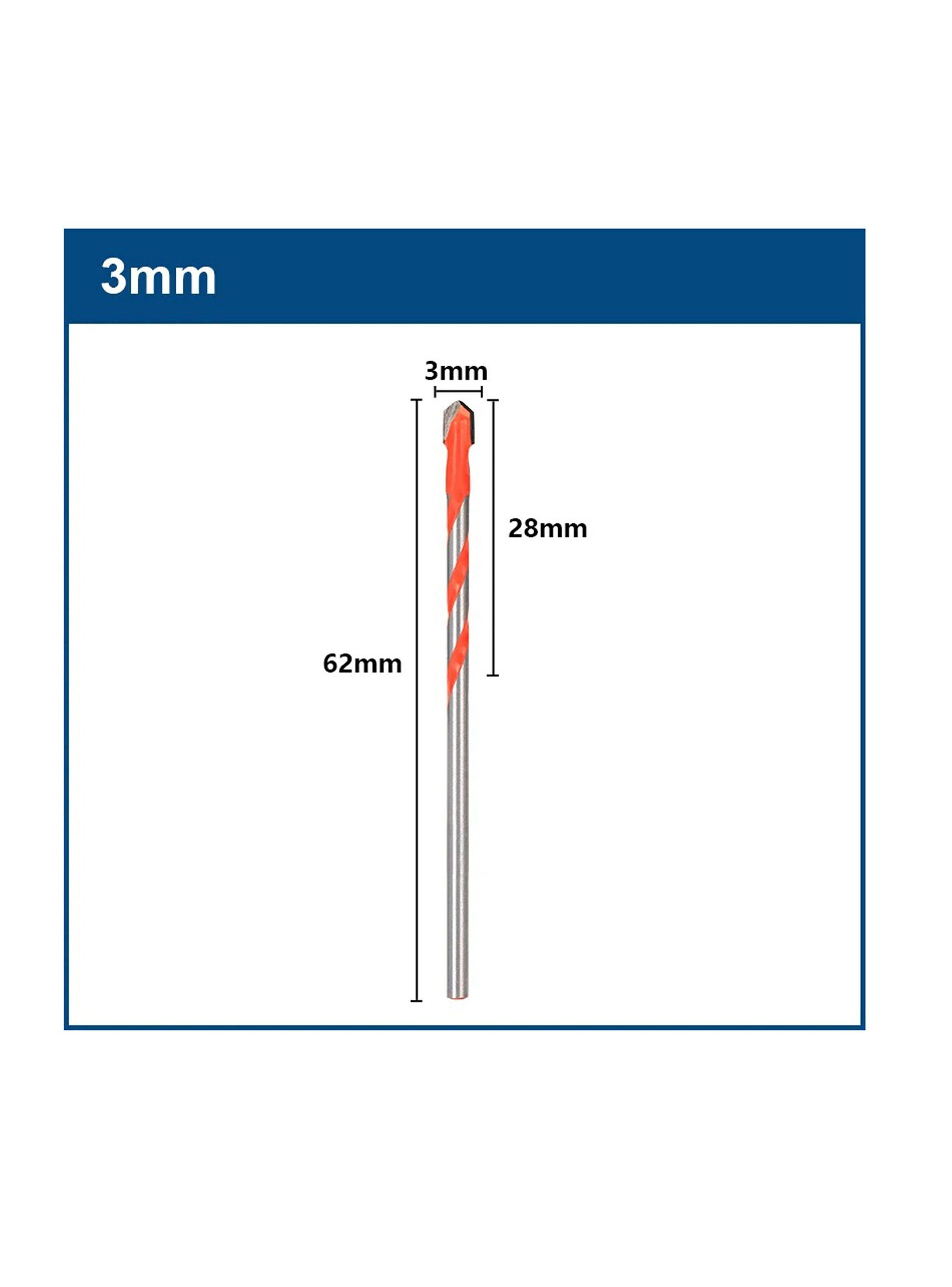Broca Hss De Carburo Acero Azulejos Cerámica Vidrio Concreto 3MM-6