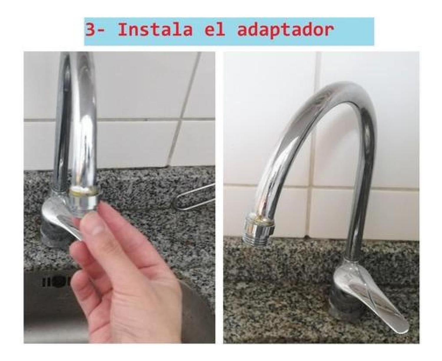 Conector Ducha A Llave Lavaplatos, Lavamanos, Tina Adaptador Plateado-5