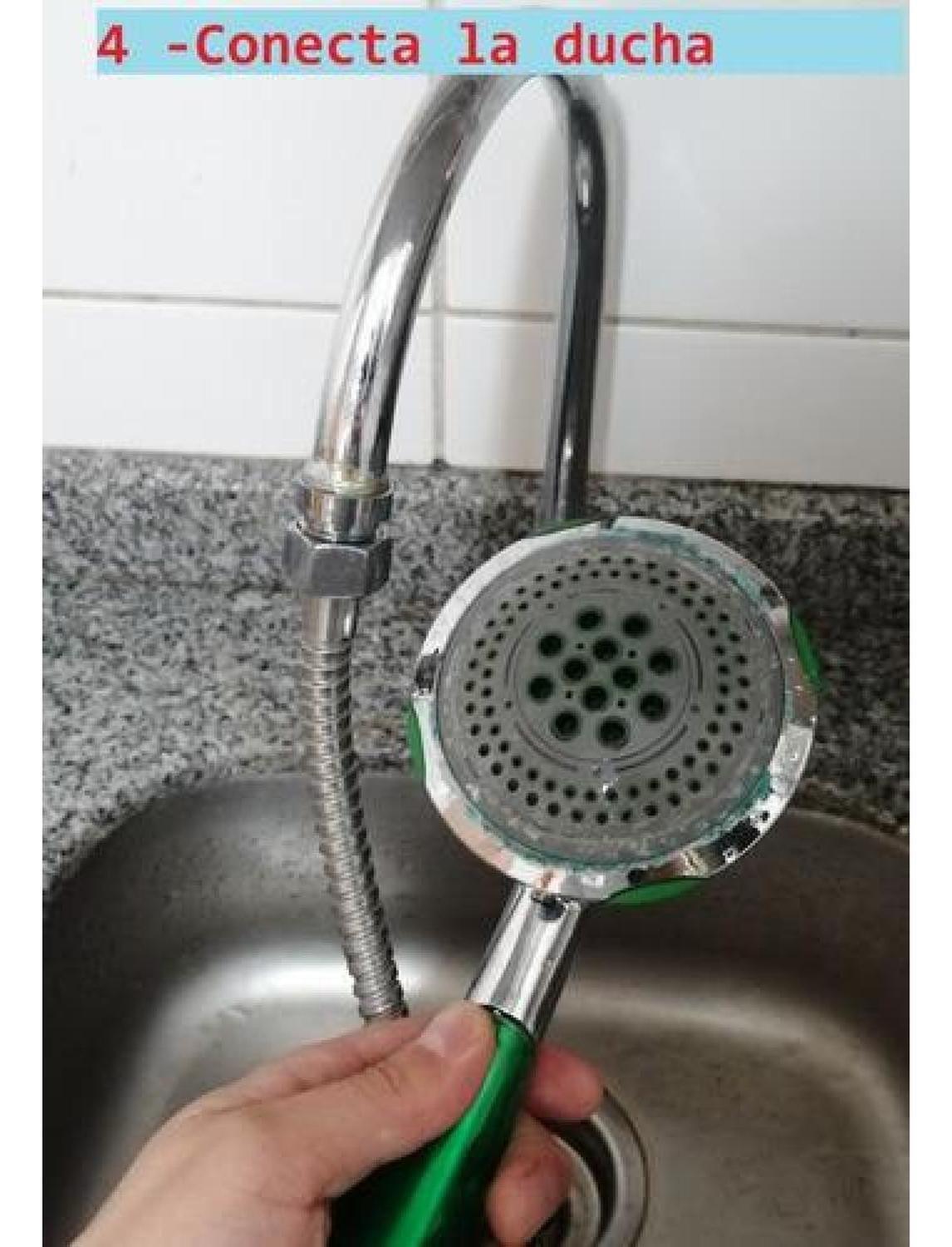 Conector Ducha A Llave Lavaplatos, Lavamanos, Tina Adaptador Plateado-7