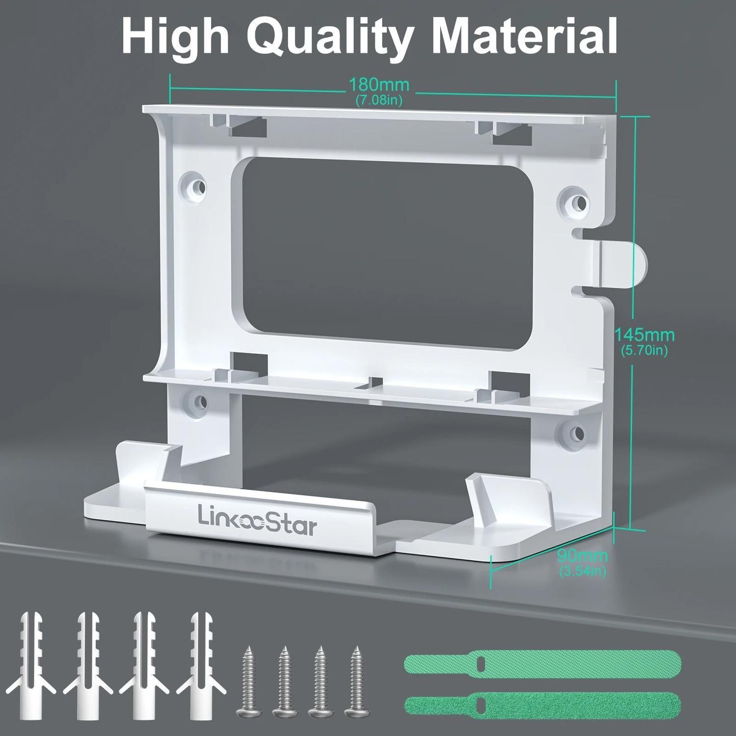 Soporte muro router Starlink Gen3 con base para fuente-3