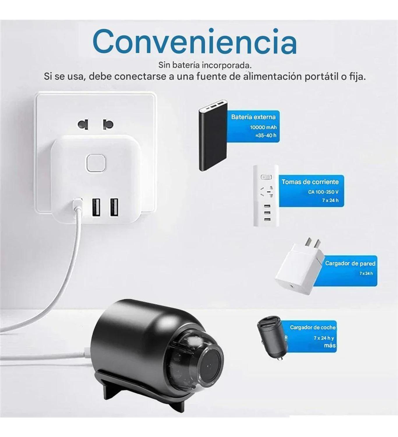 Cámara Espía Mini Wifi Hd 1080p Visión Nocturna Vigilancia Negro-3