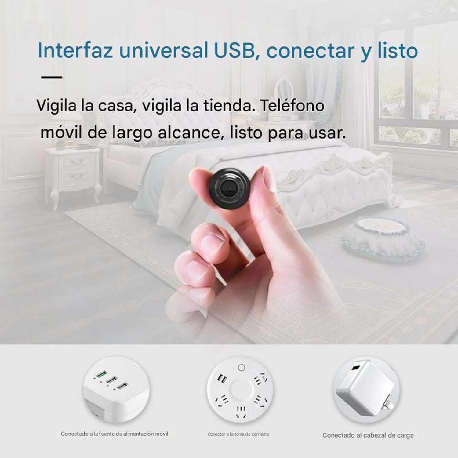 Cámara Espía Mini Wifi Hd 1080p Visión Nocturna Vigilancia Negro-5