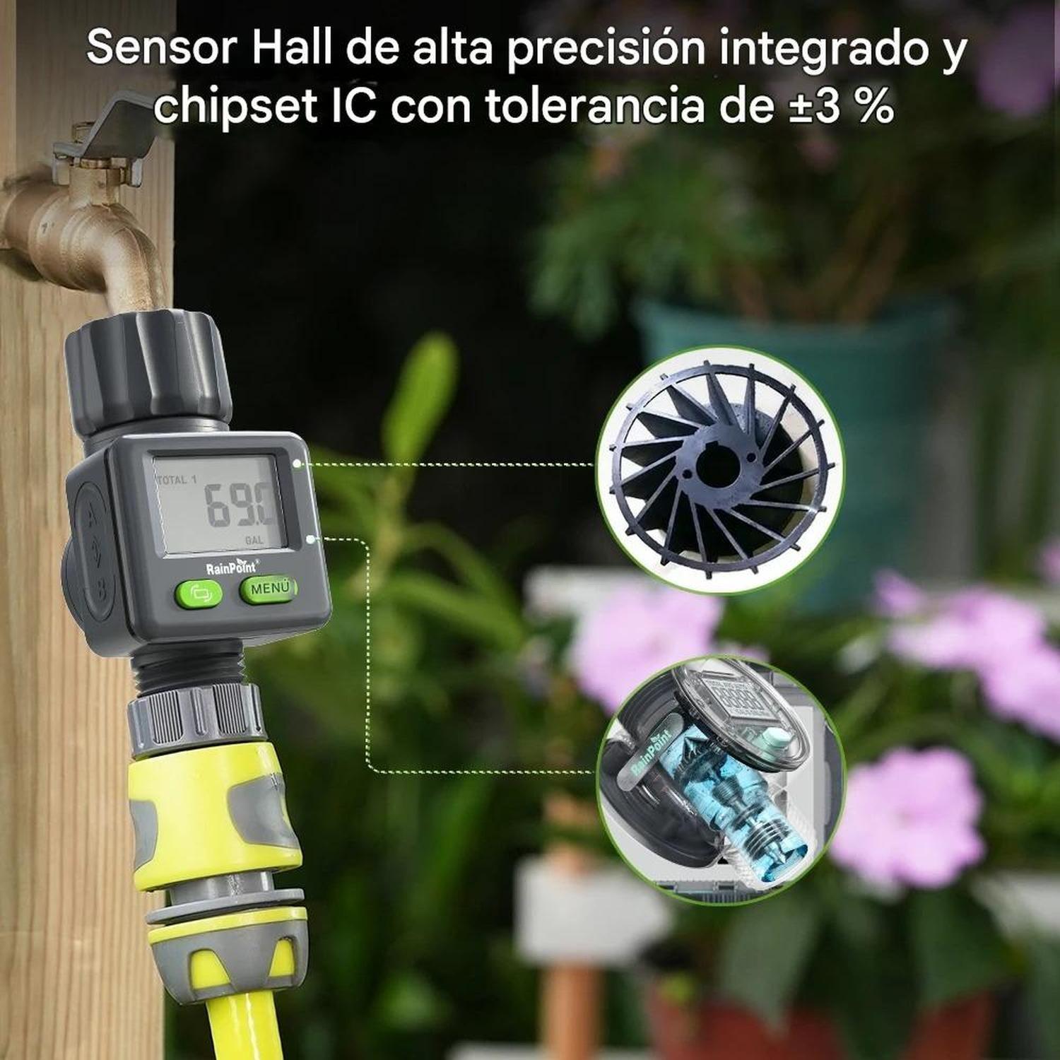 Contador Flujo Agua Digital 3/4 Ahorro Riego Jardín-4