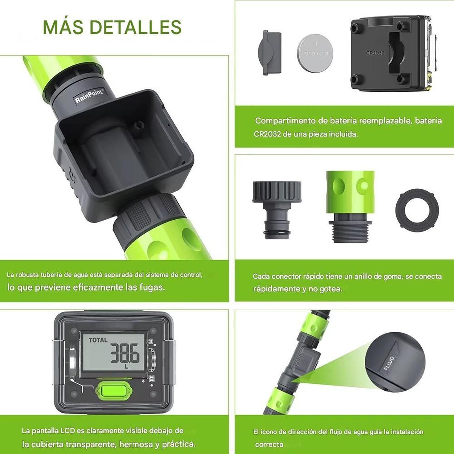 Contador Flujo Agua Digital 3/4 Ahorro Riego Jardín-3