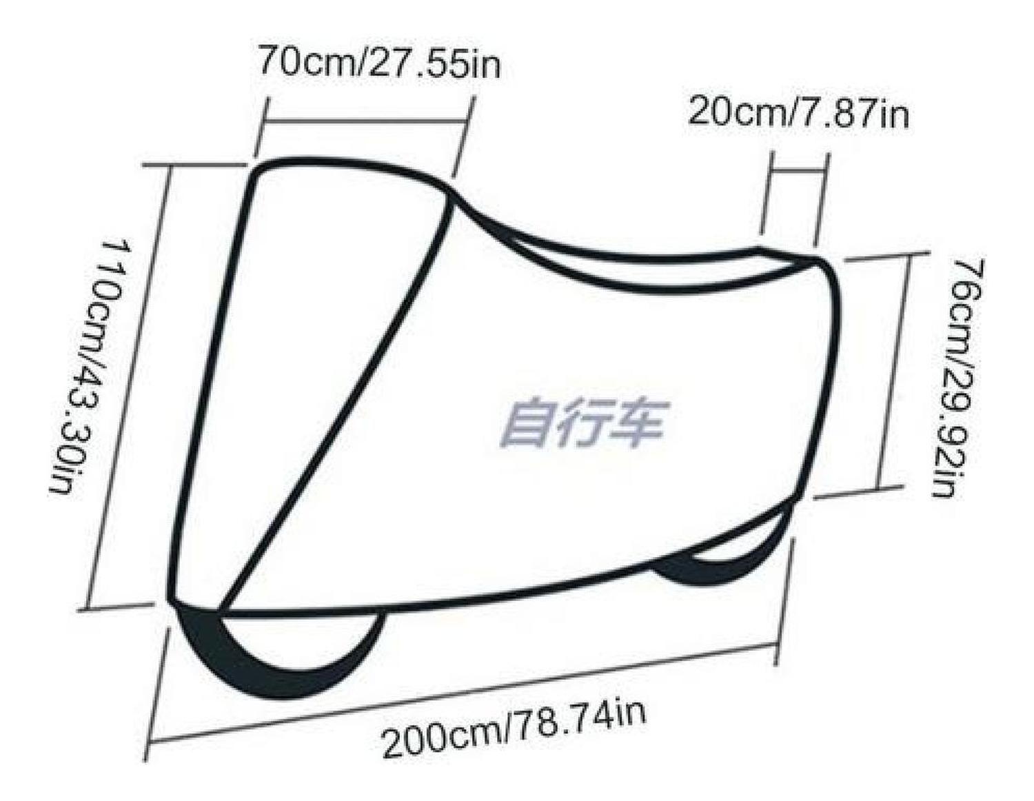 Funda De Bicicleta Y Moto Con Elásticos Y Correa Impermeable - Negro-3