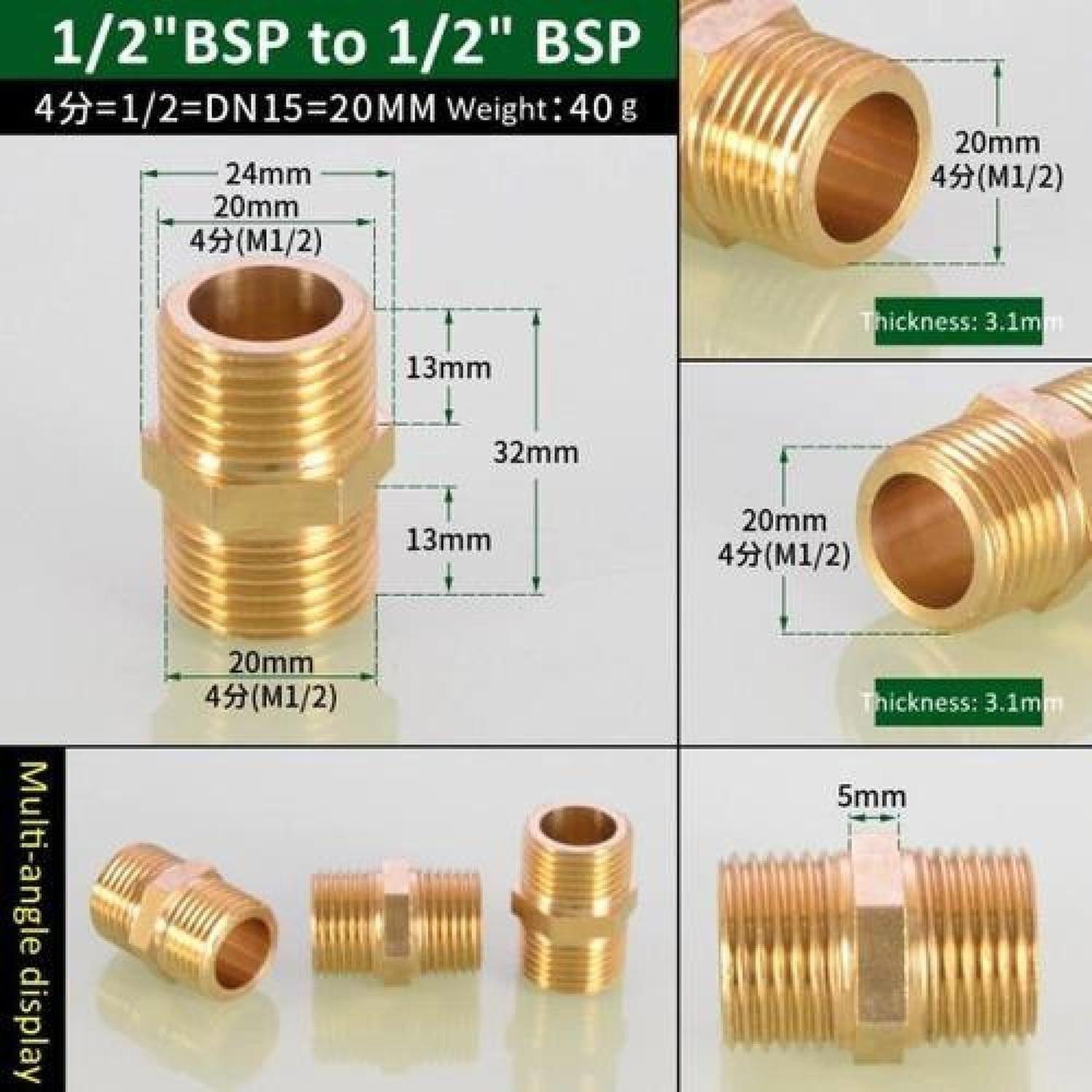 Conector 1/2 X 1/2 He/he Niple Adaptador Baño Cocina Ducha-3