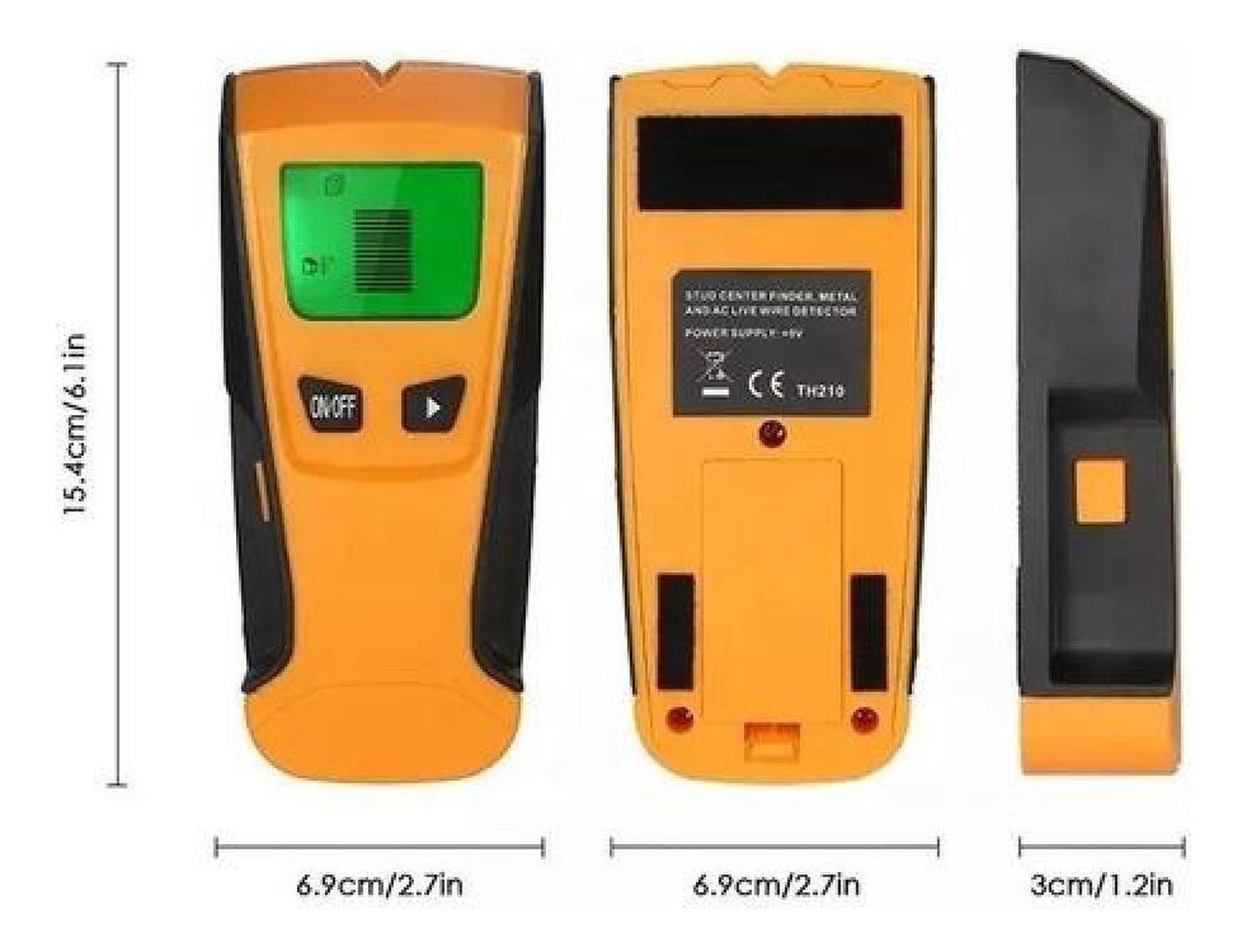 Detector Metales 3 En 1 Para Muros Metales Clavos Y Cableado - Amarillo-5